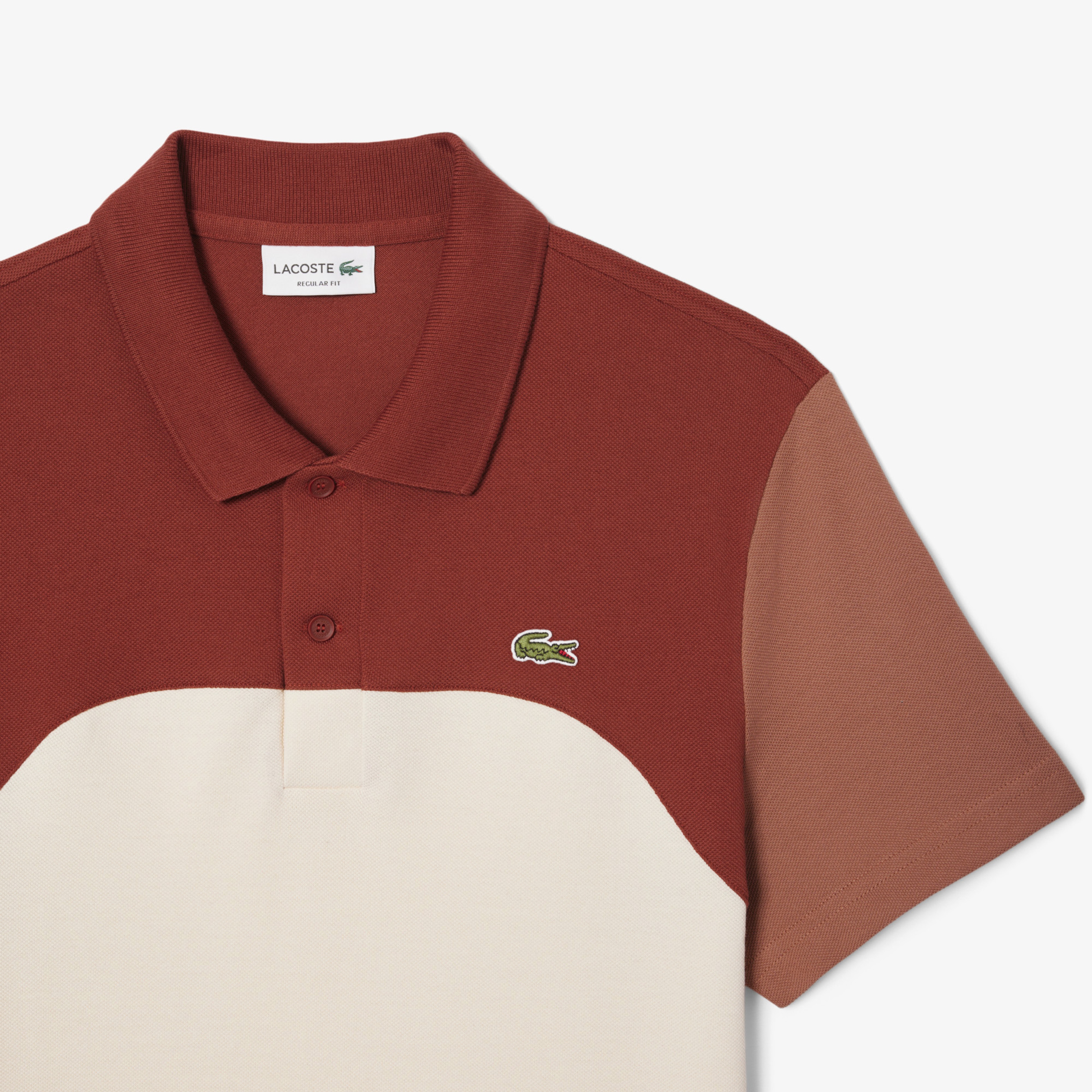 Erkek Regular Fit Renk Bloklu Bej Polo