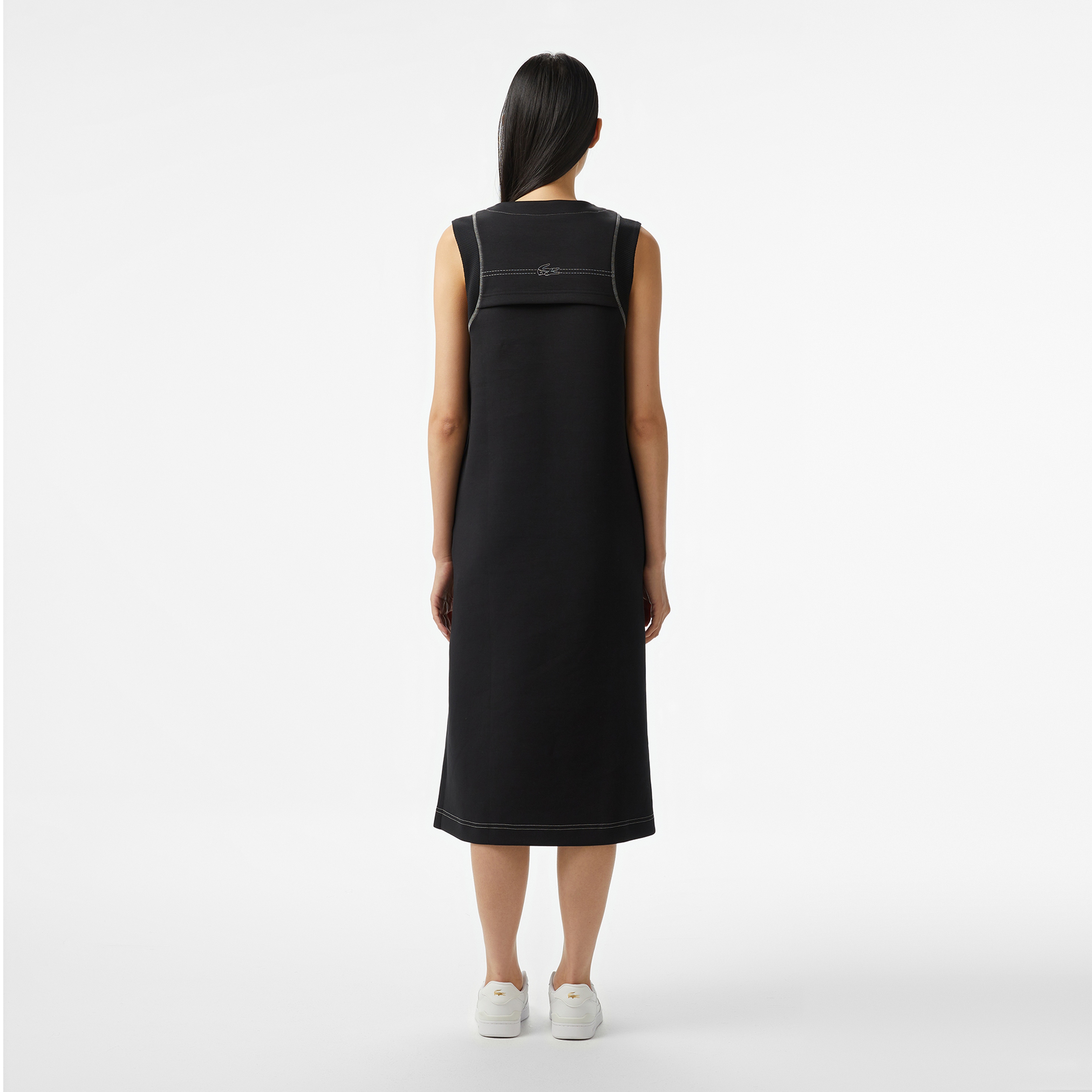 Kadın Relaxed Fit Kolsuz Bisiklet Yaka Siyah Elbise