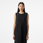 Kadın Relaxed Fit Kolsuz Bisiklet Yaka Siyah Elbise