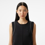 Kadın Relaxed Fit Kolsuz Bisiklet Yaka Siyah Elbise