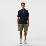 Erkek Oversize Fit Yarım Fermuarlı Lacivert Polo