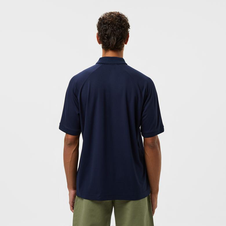 Erkek Oversize Fit Yarım Fermuarlı Lacivert Polo