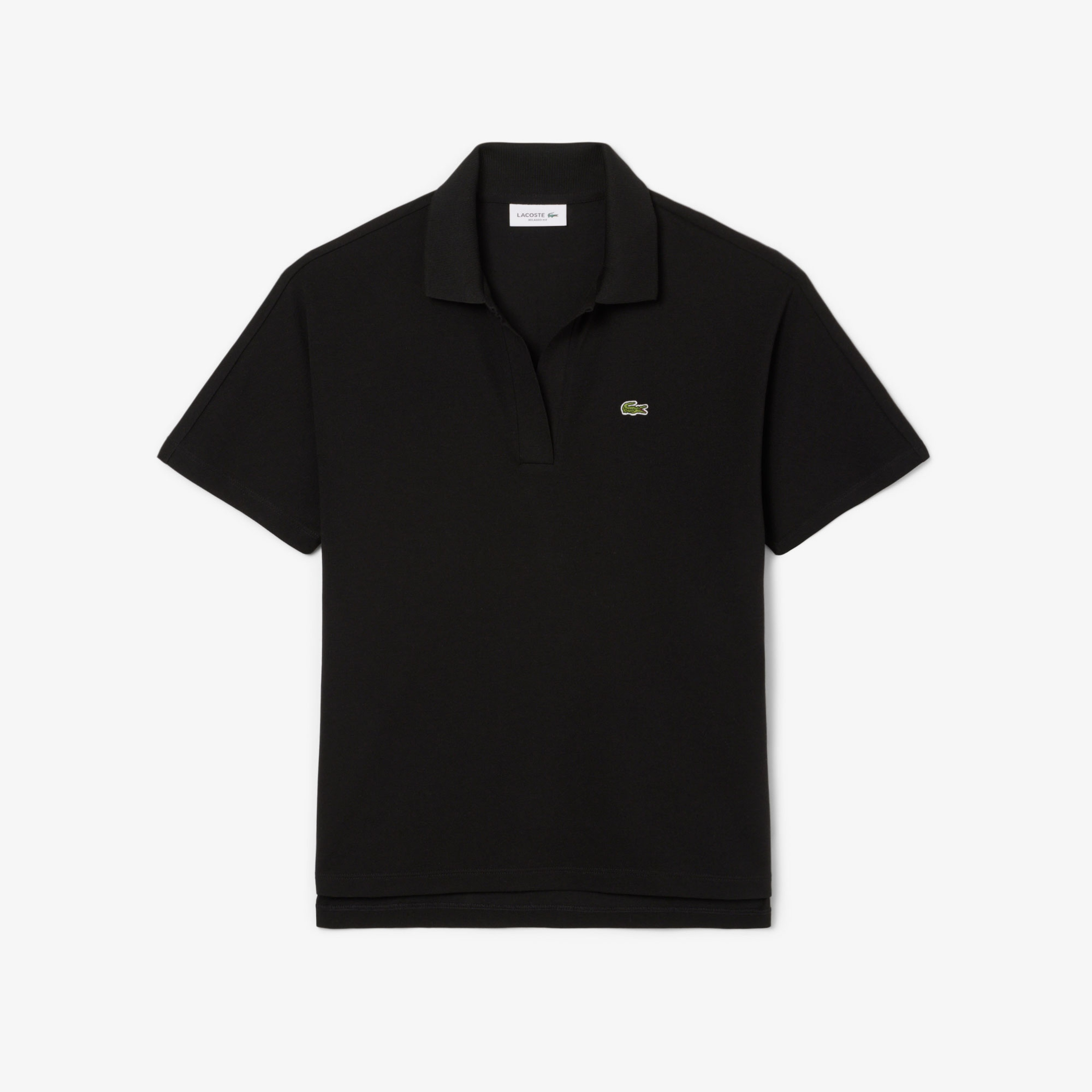 Kadın Relaxed Fit Polo Yaka Siyah Polo