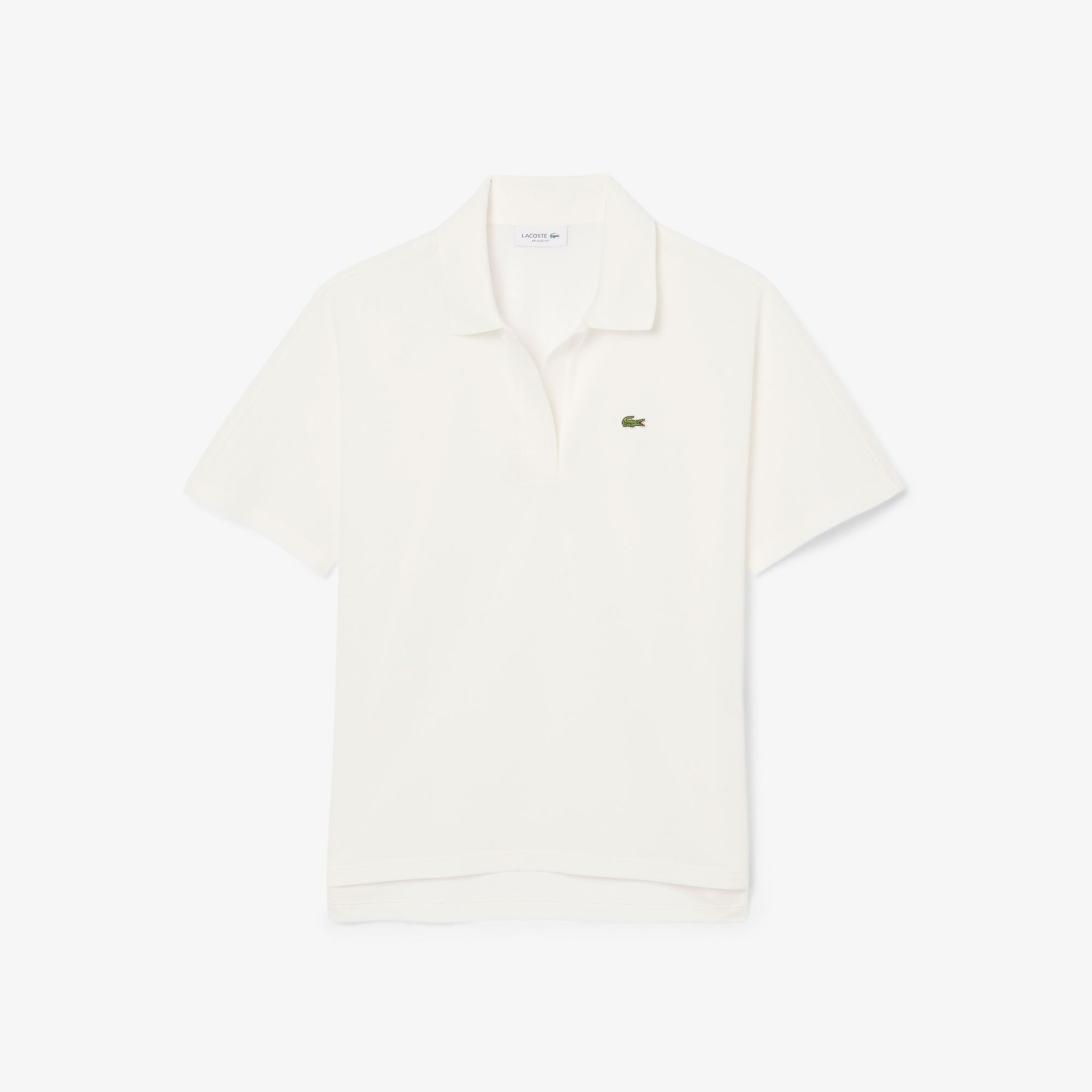 Kadın Relaxed Fit Polo Yaka Krem Polo