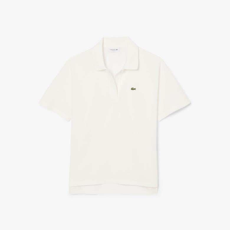 Lacoste Kadın Relaxed Fit Krem Polo