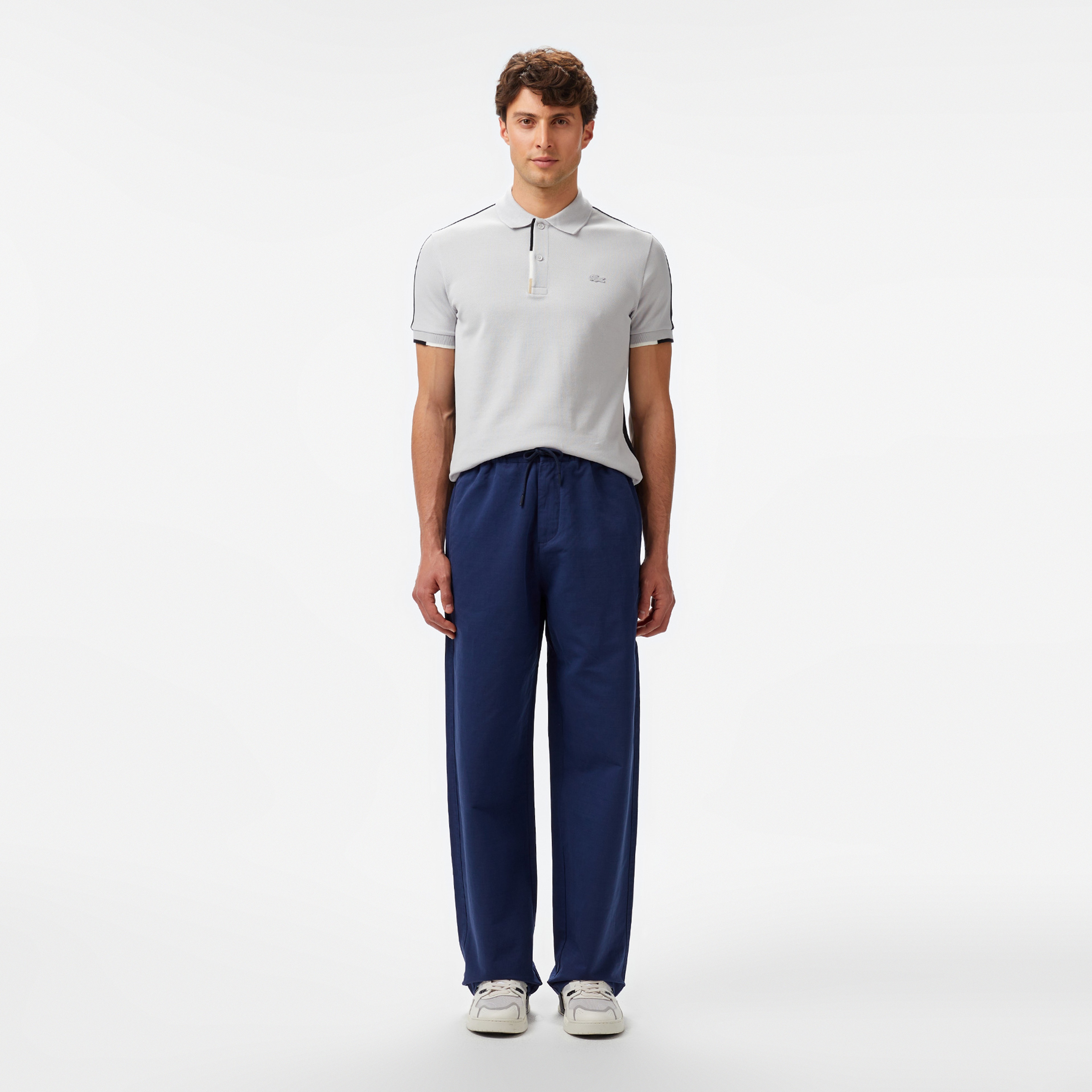 Erkek Regular Fit Renk Bloklu Gri Polo