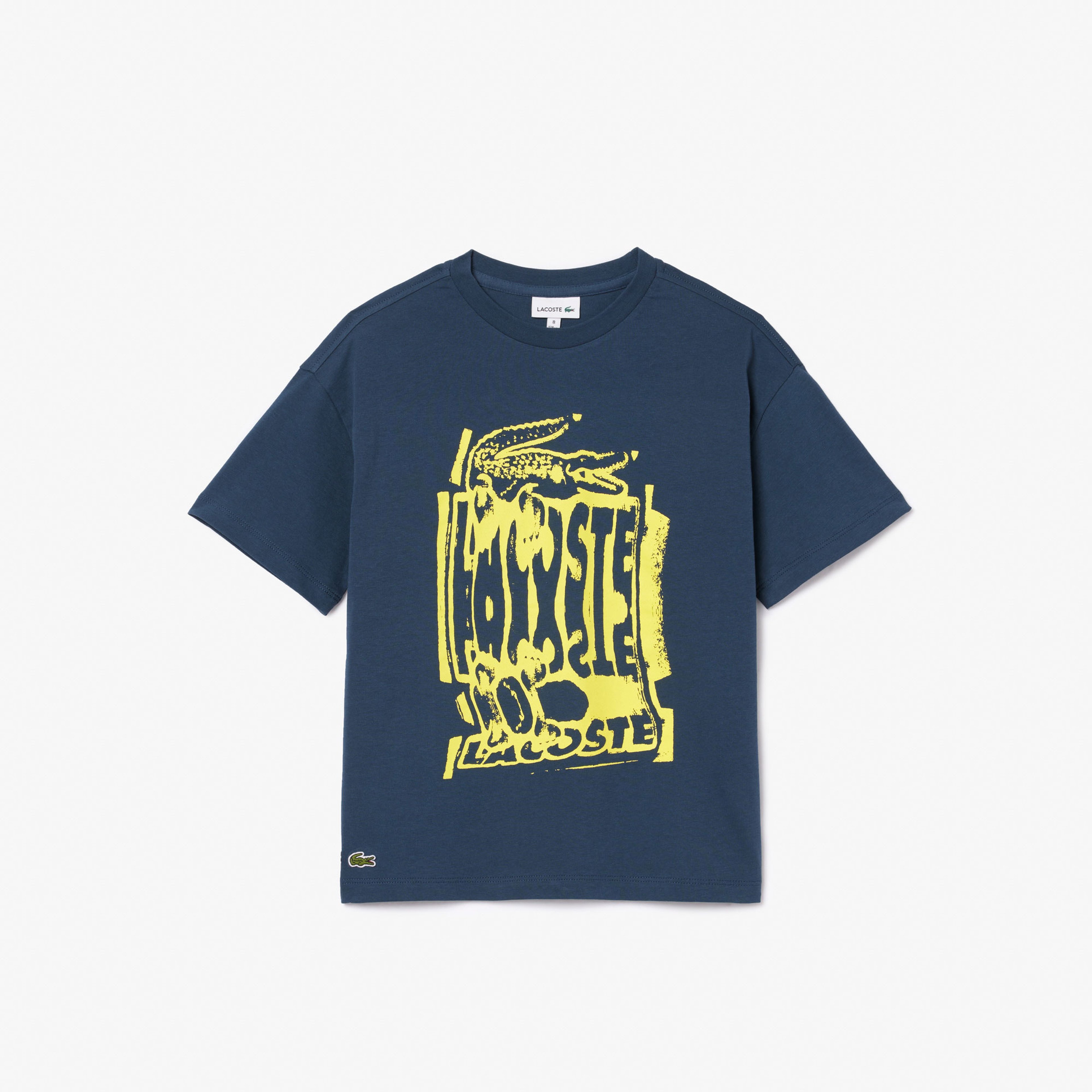 Çocuk Bisiklet Yaka Baskılı Lacivert T-Shirt