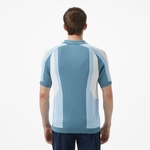 Erkek Regular Fit Kısa Kollu Polo Yaka Renk Bloklu Mavi Triko