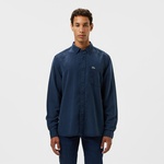 Erkek Slim Fit Düğmeli Yaka Lacivert Gömlek