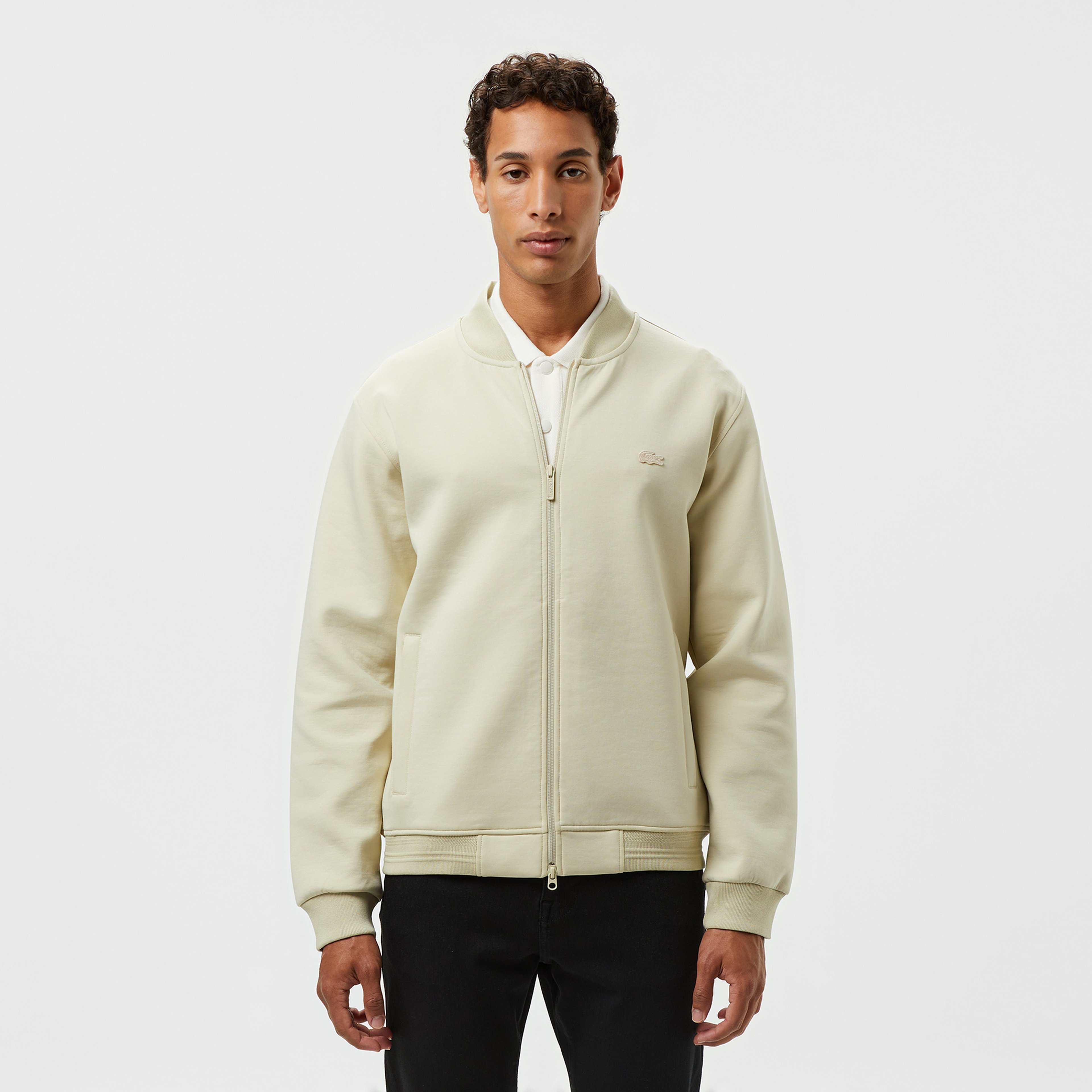 Erkek Fermuarlı Bej Sweatshirt