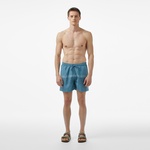 Erkek Regular Fit Baskılı Mavi Mayo