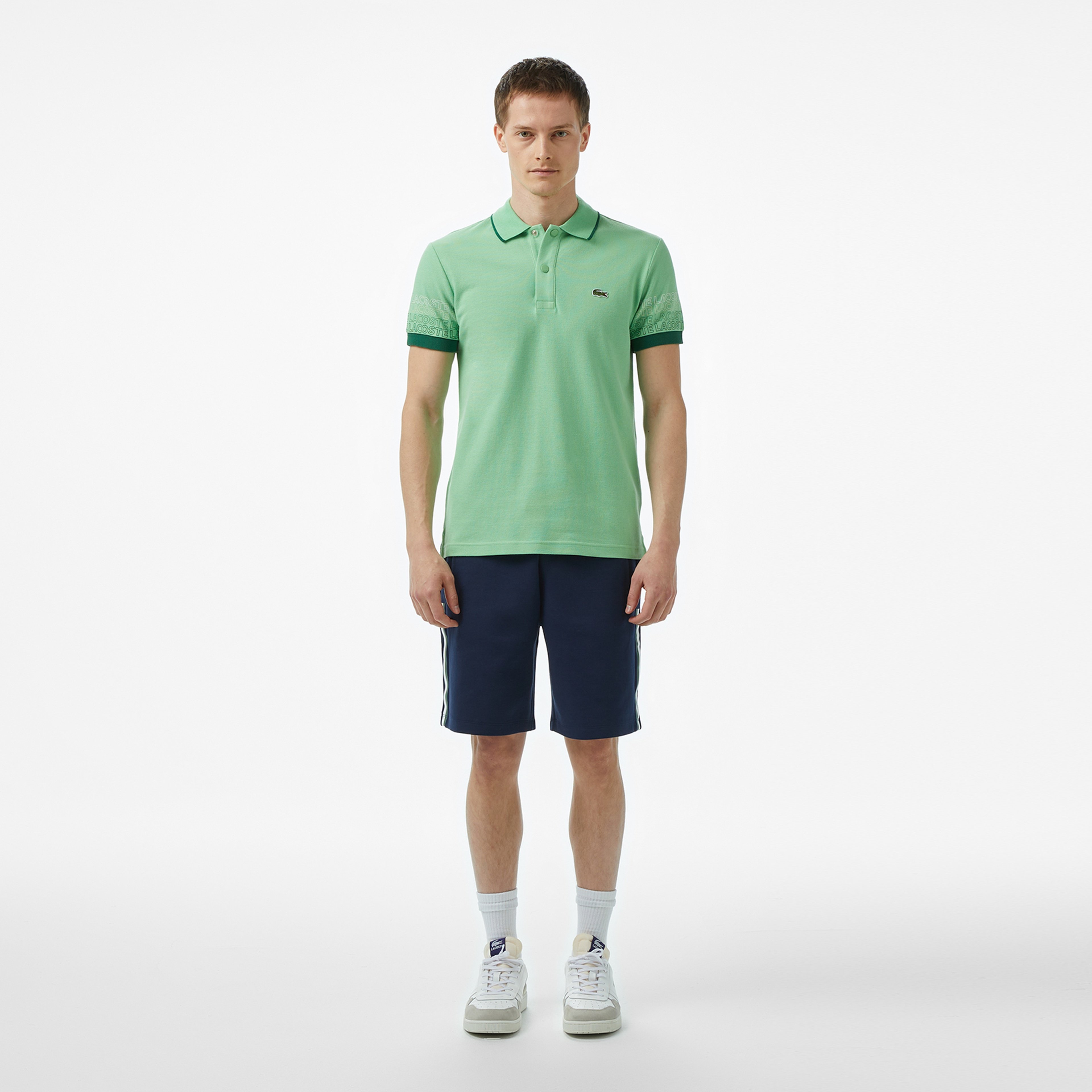 Loose Fit Erkek Baskılı Açık Yeşil Polo