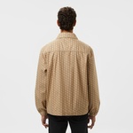 Erkek Loose Fit Monogram Bej Ceket