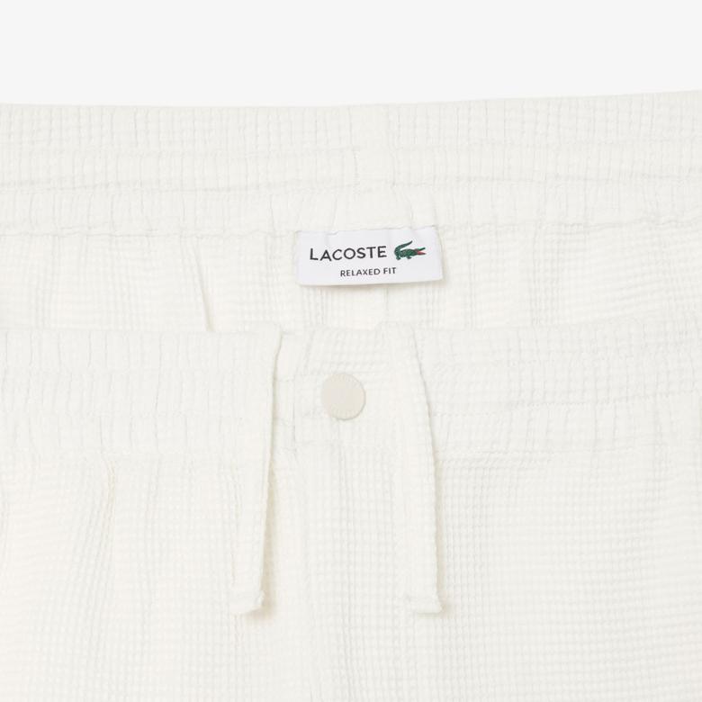 Erkek Relaxed Fit Beyaz Şort