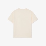 Çocuk Bisiklet Yaka Desenli Krem T-Shirt