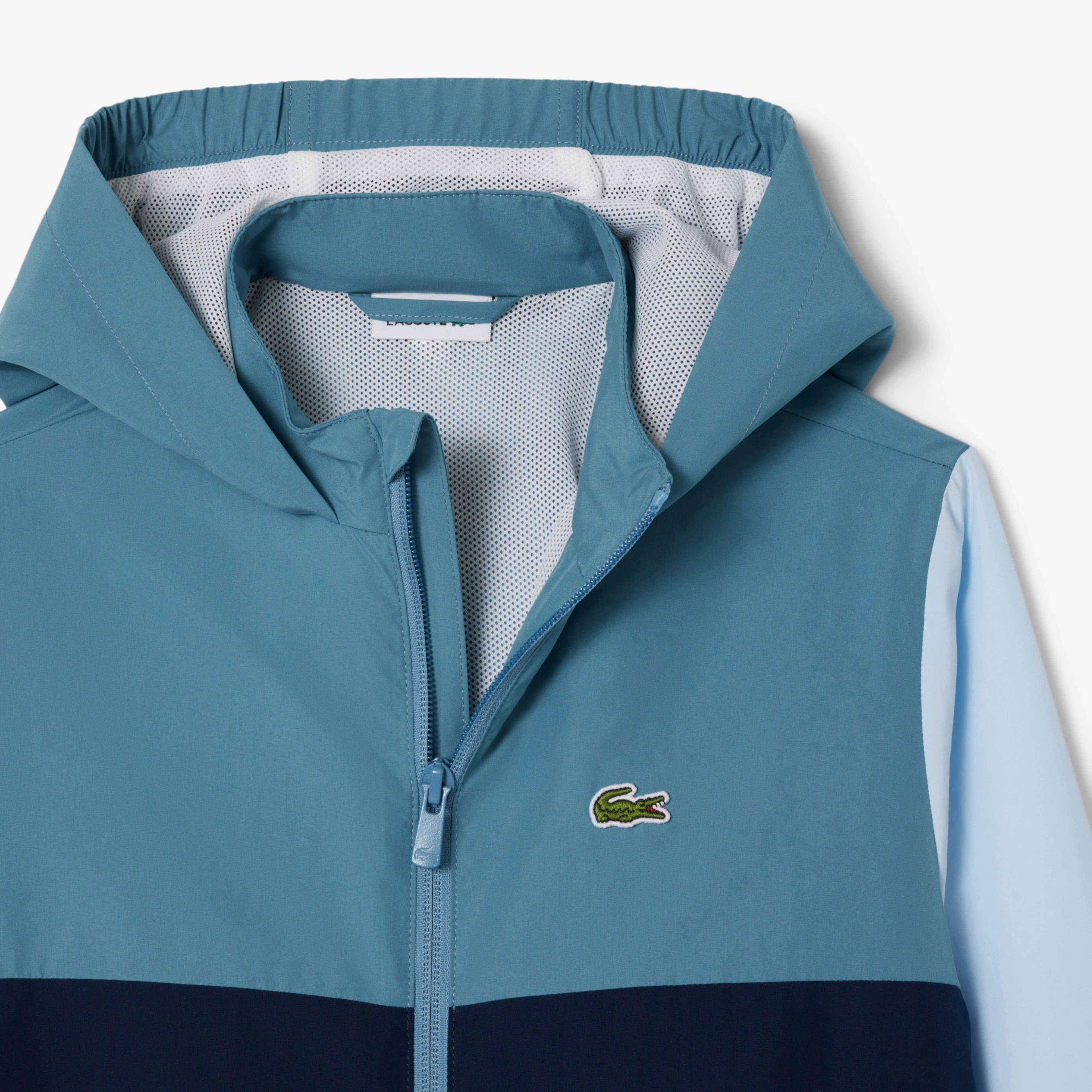 Çocuk Kapüşonlu Renk Bloklu Lacivert Ceket