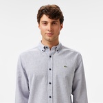 Erkek Regular Fit Düğmeli Yaka Lacivert Gömlek