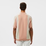 Erkek Regular Fit Kısa Kollu Polo Yaka Renk Bloklu Pembe Triko