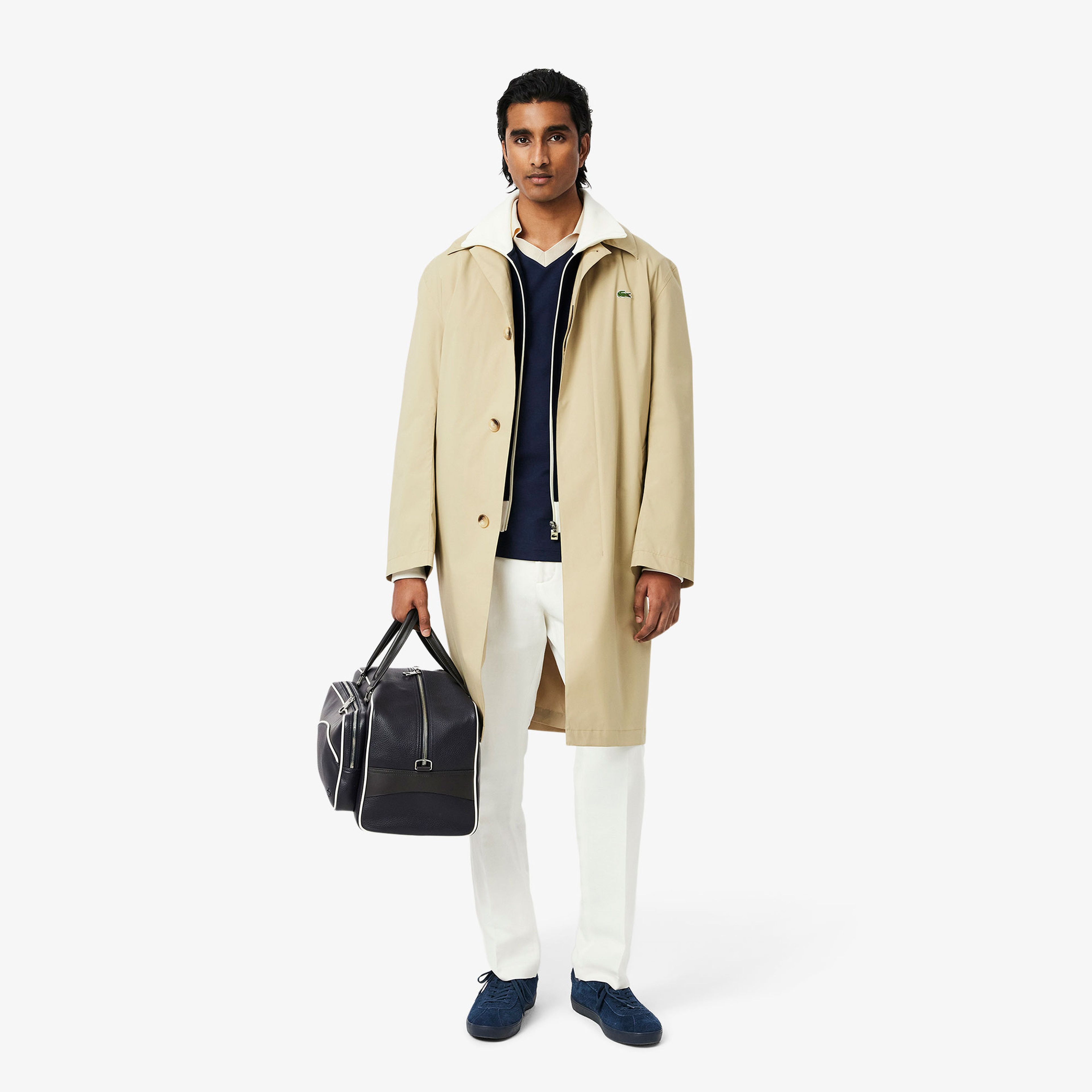 Erkek Classic Fit Organik Pamuk Renk Bloklu Lacivert Polo