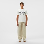 Erkek Slim Fit Bisiklet Yaka Baskılı Beyaz T-Shirt