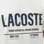 Erkek Slim Fit Bisiklet Yaka Baskılı Beyaz T-Shirt