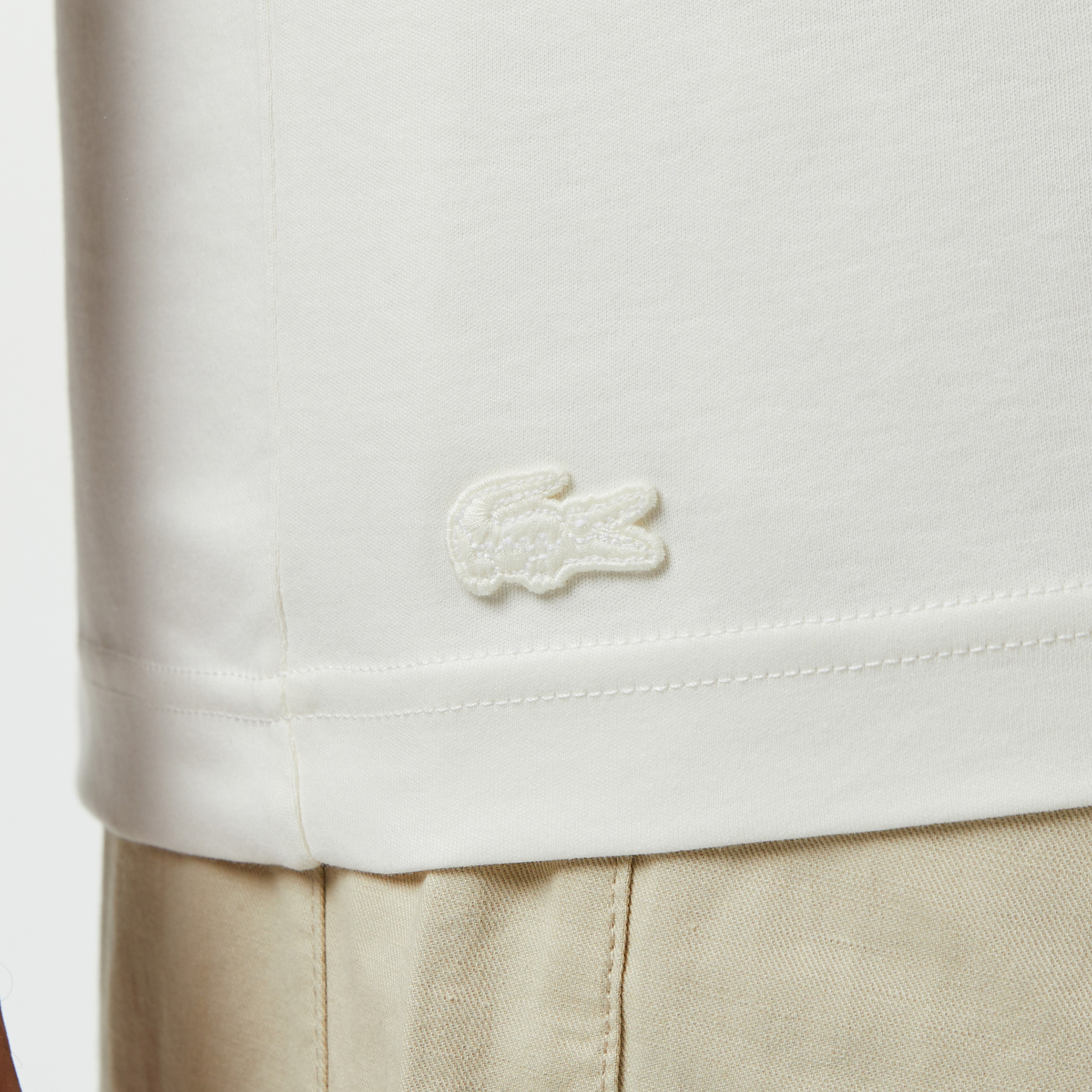 Erkek Slim Fit Bisiklet Yaka Baskılı Beyaz T-Shirt