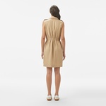 Kadın Classic Fit Kolsuz Bej Elbise