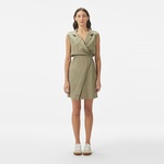 Kadın Classic Fit Kolsuz Haki Elbise