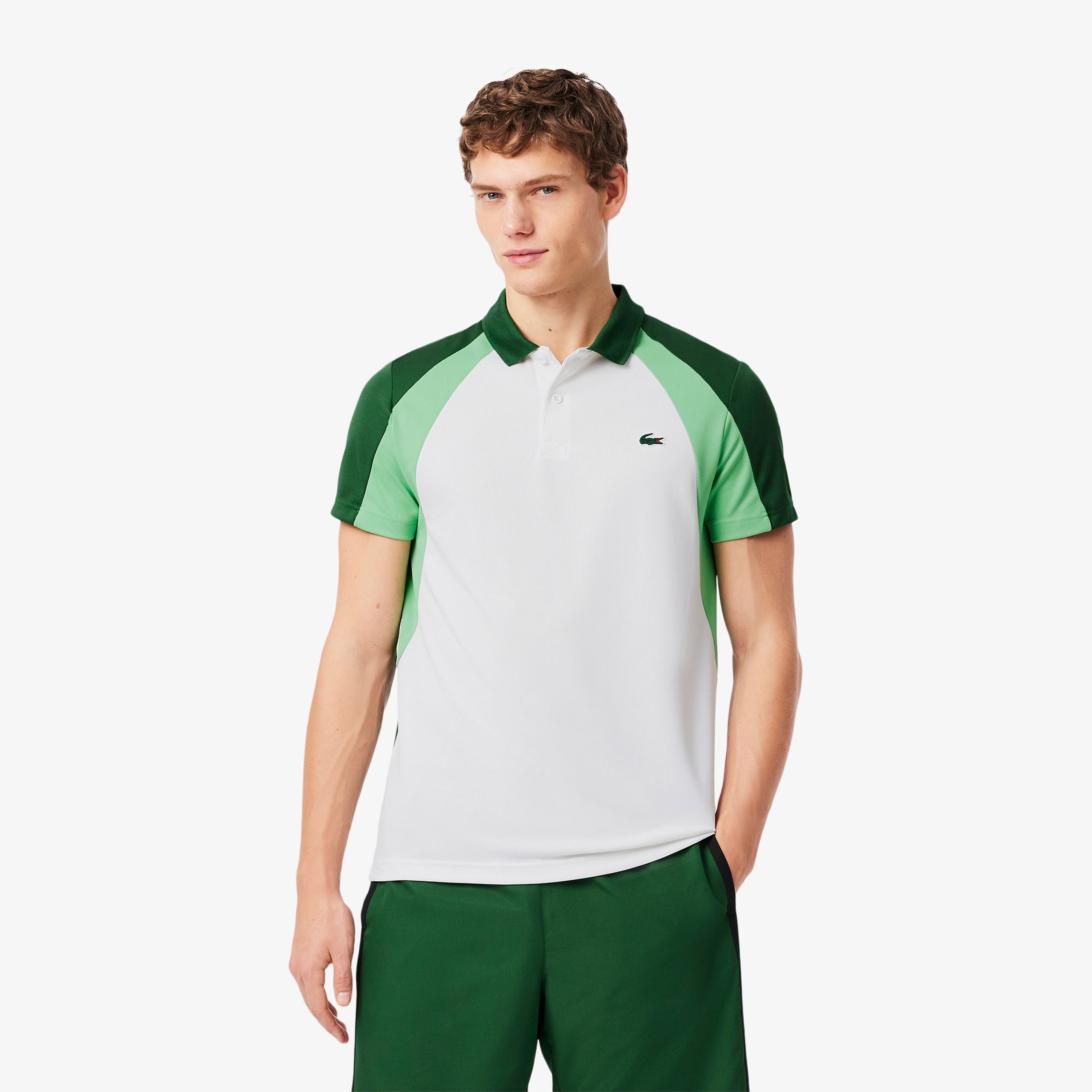 SPORT Erkek Regular Fit Renk Bloklu Beyaz Polo