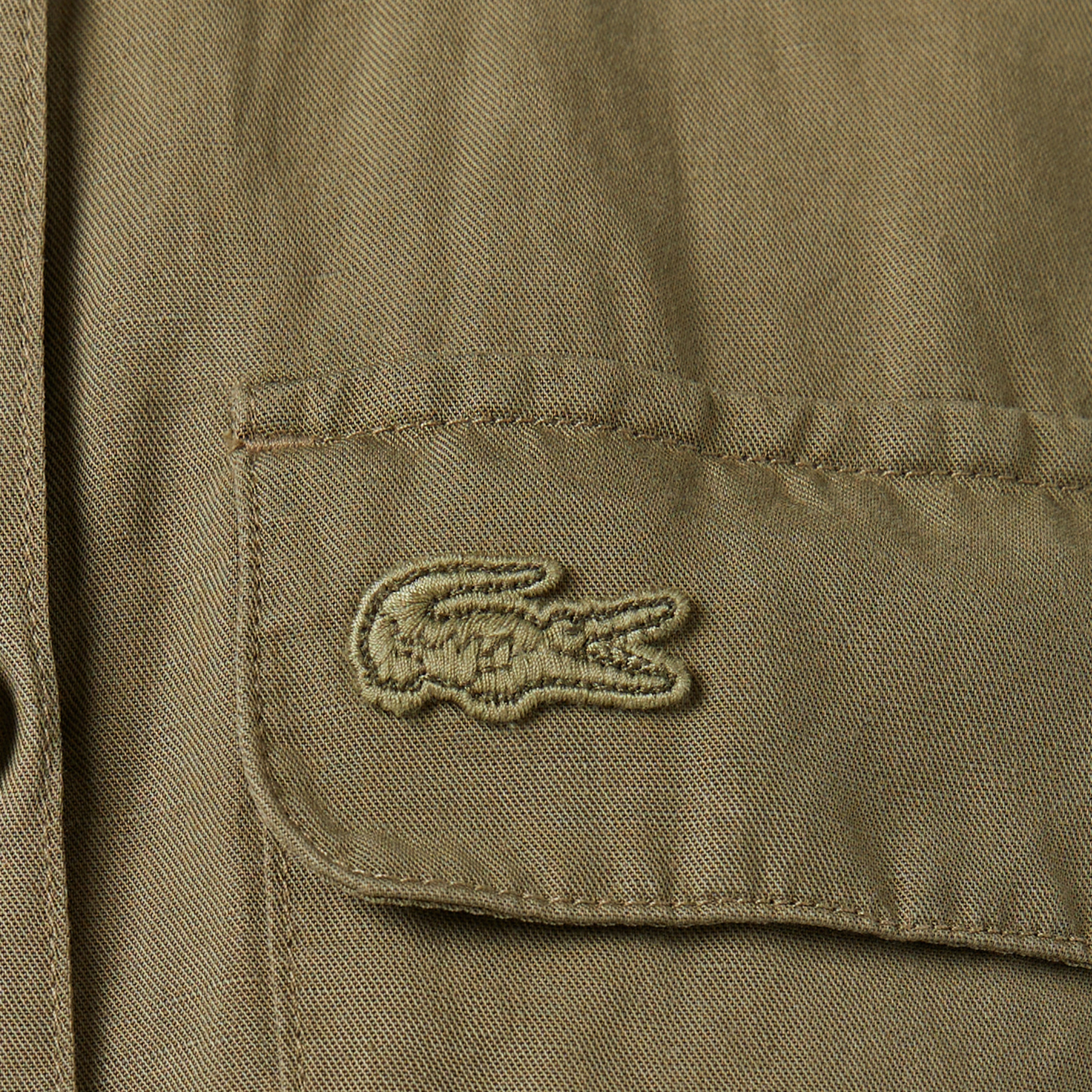 Kadın Flare Fit Kısa Kollu Gömlek Yaka Haki Elbise