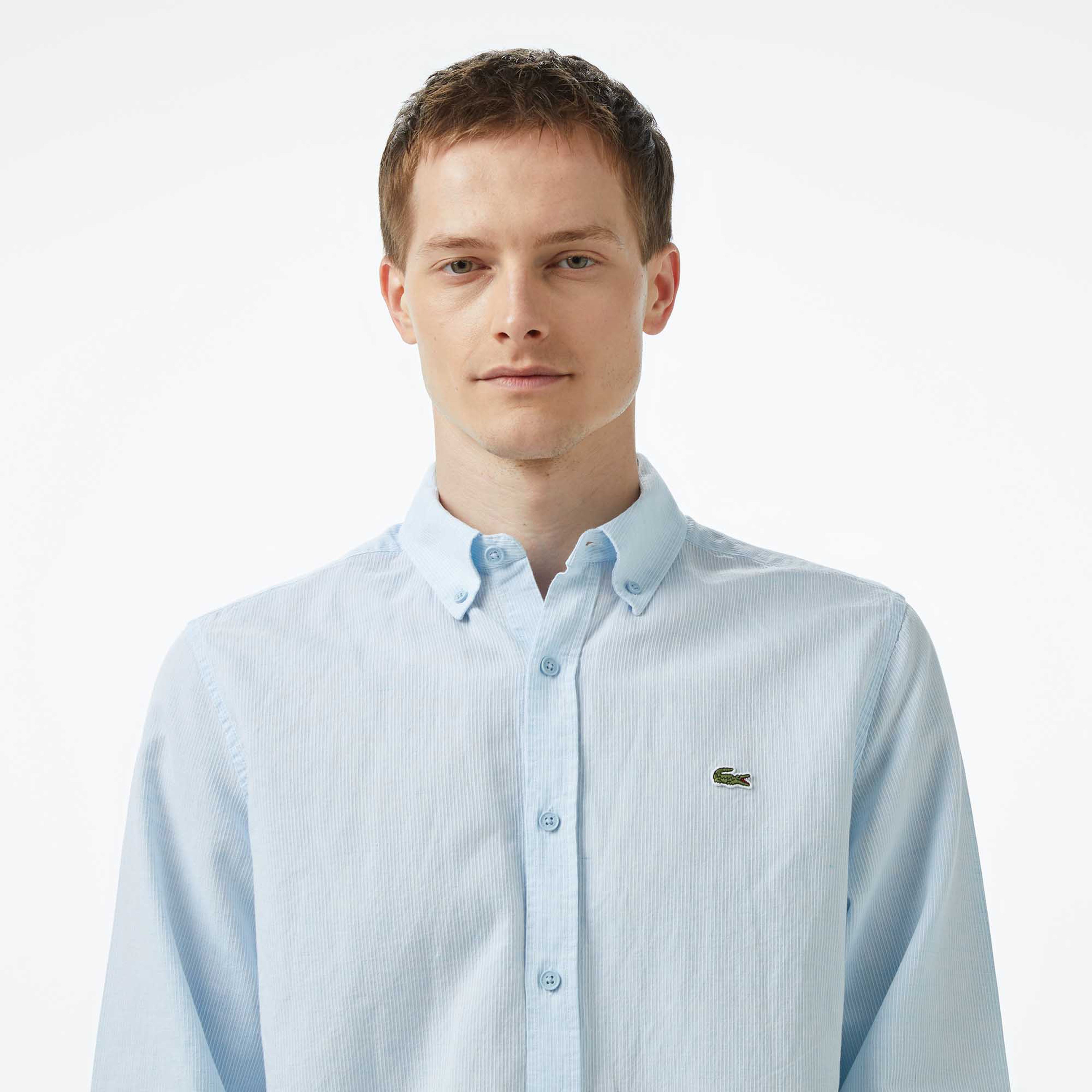 Lacoste Erkek Regular Fit Düğmeli Yaka Mavi Gömlek