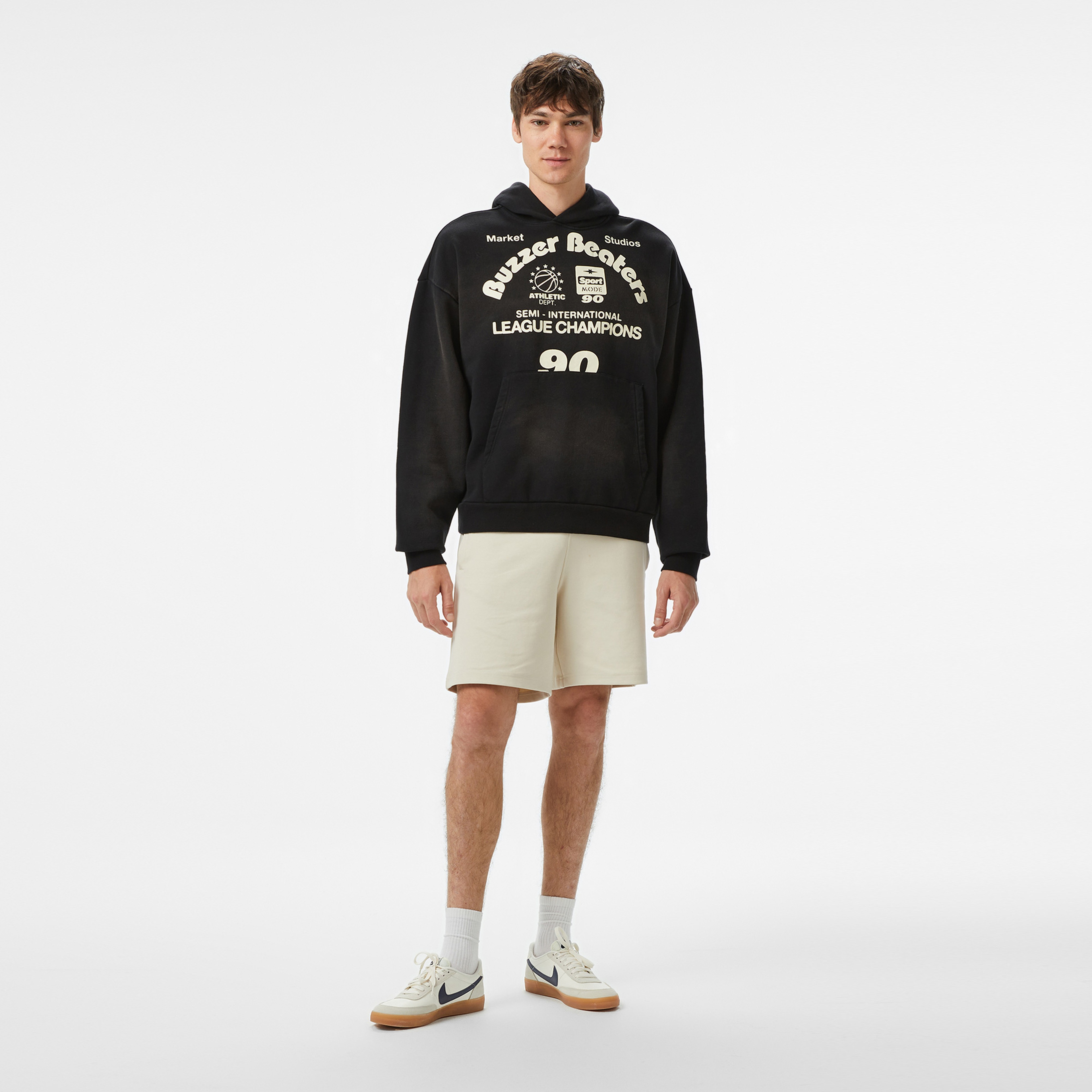 The Market Buzzer Beaters Erkek Siyah Hoodie