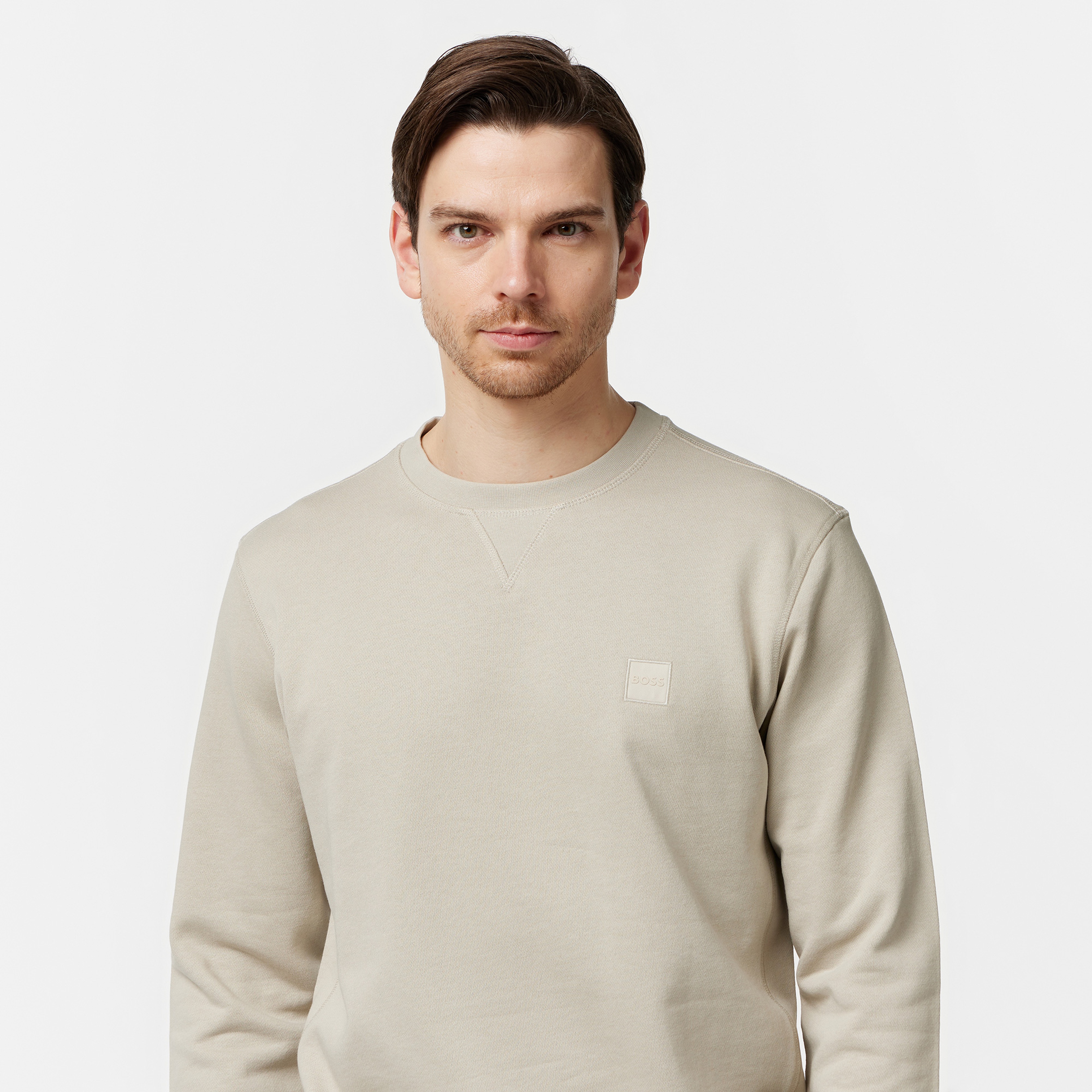 Boss Erkek Bej Sweatshirt