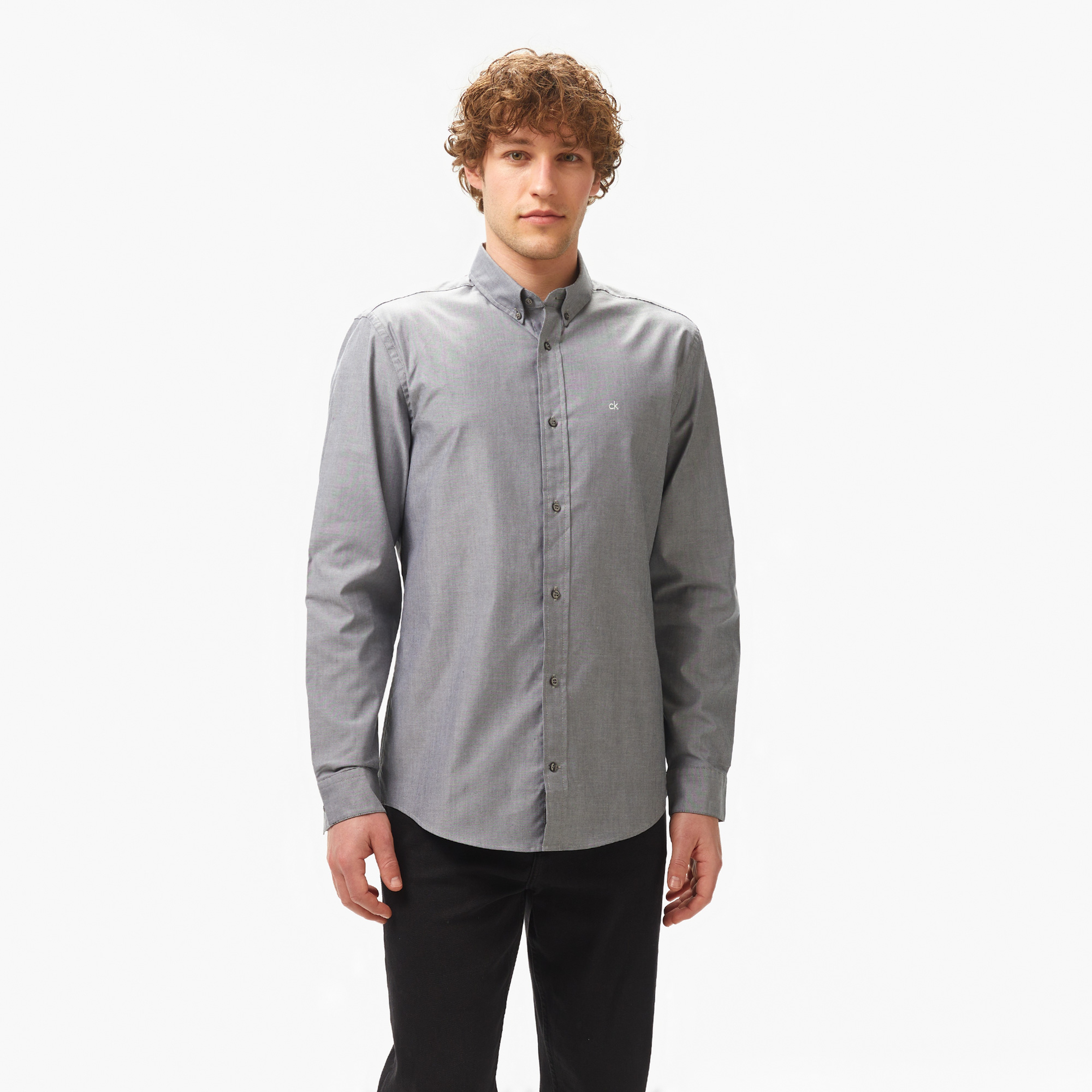 Calvin Klein Oxford Regular Erkek Siyah Gömlek