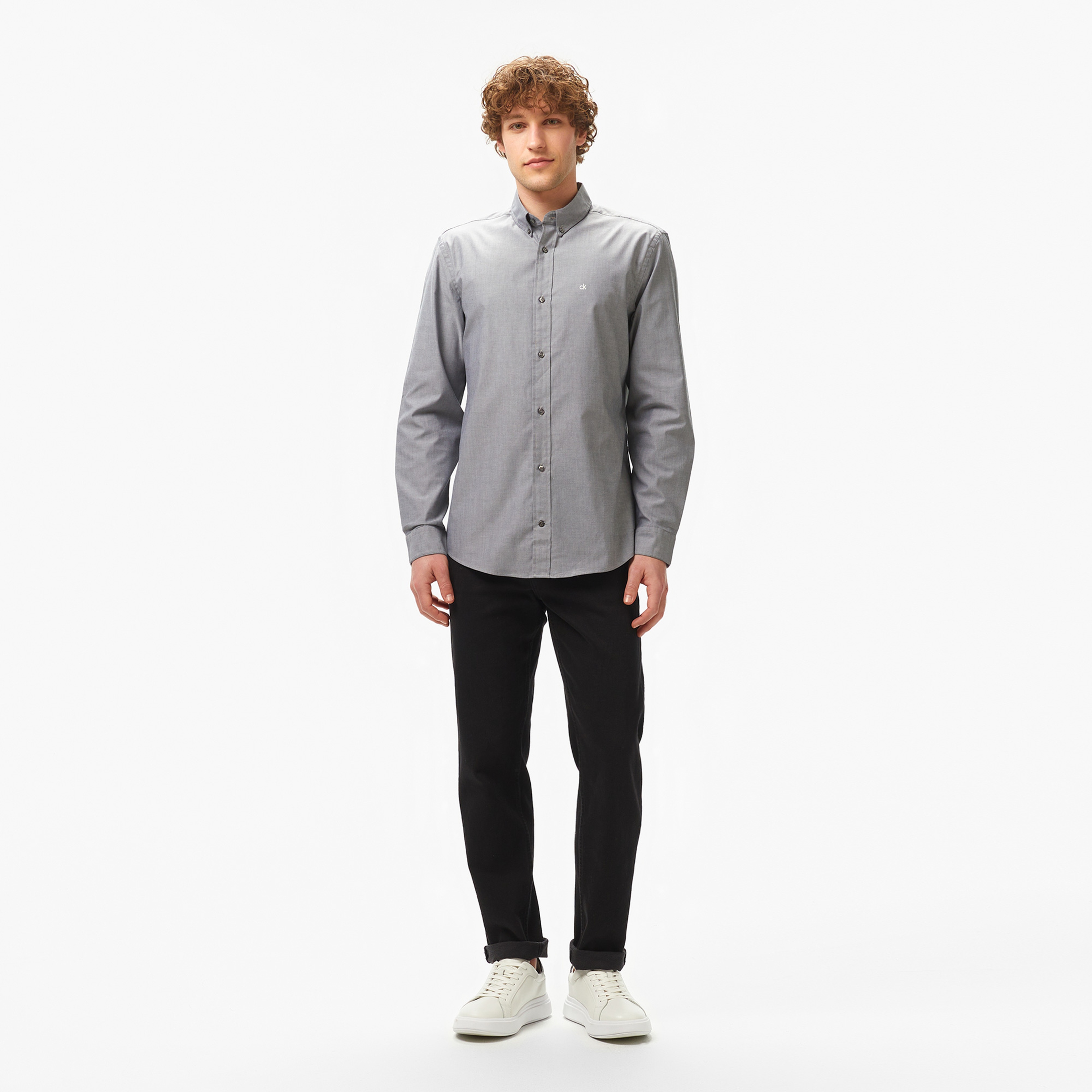 Calvin Klein Oxford Regular Erkek Siyah Gömlek