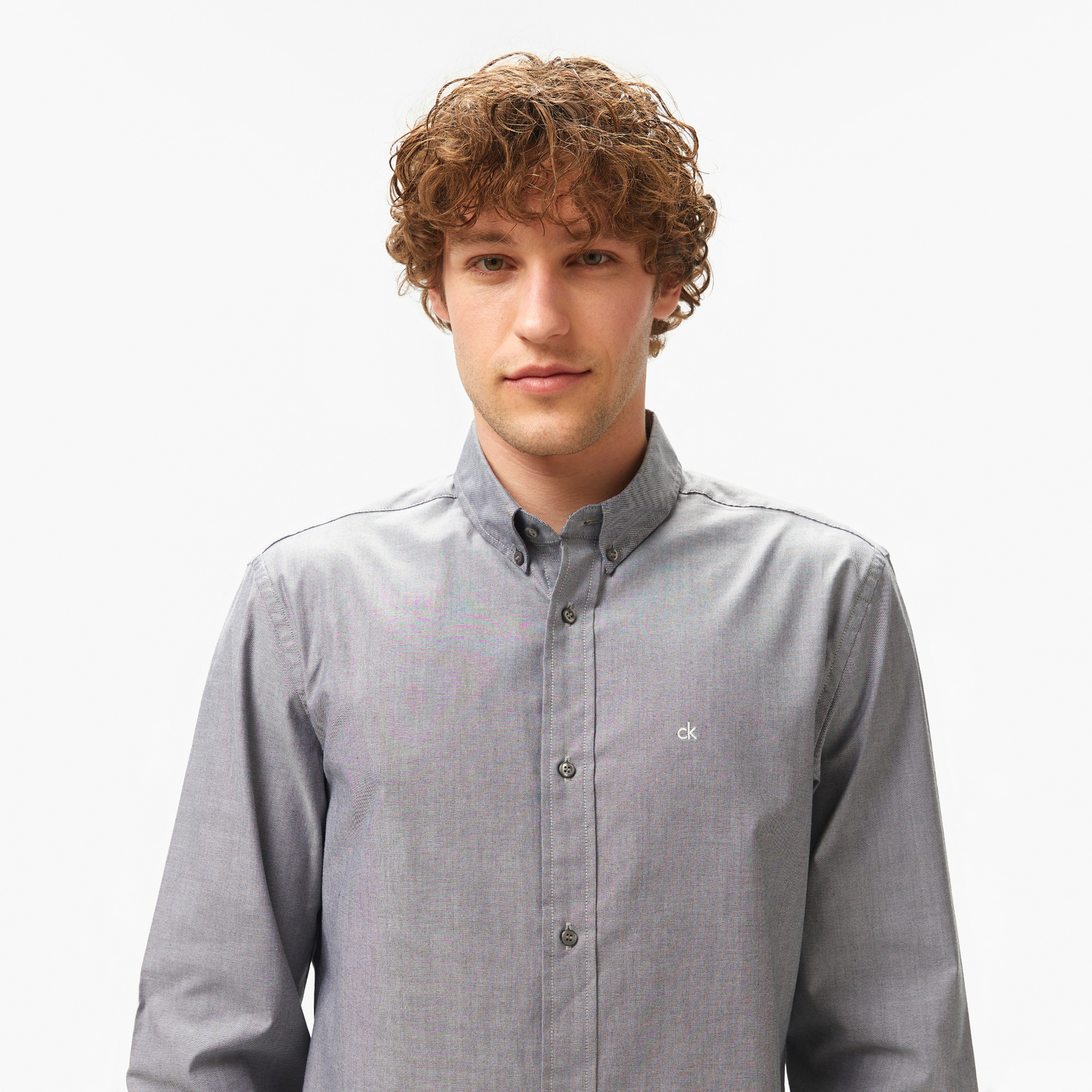 Calvin Klein Oxford Regular Erkek Siyah Gömlek