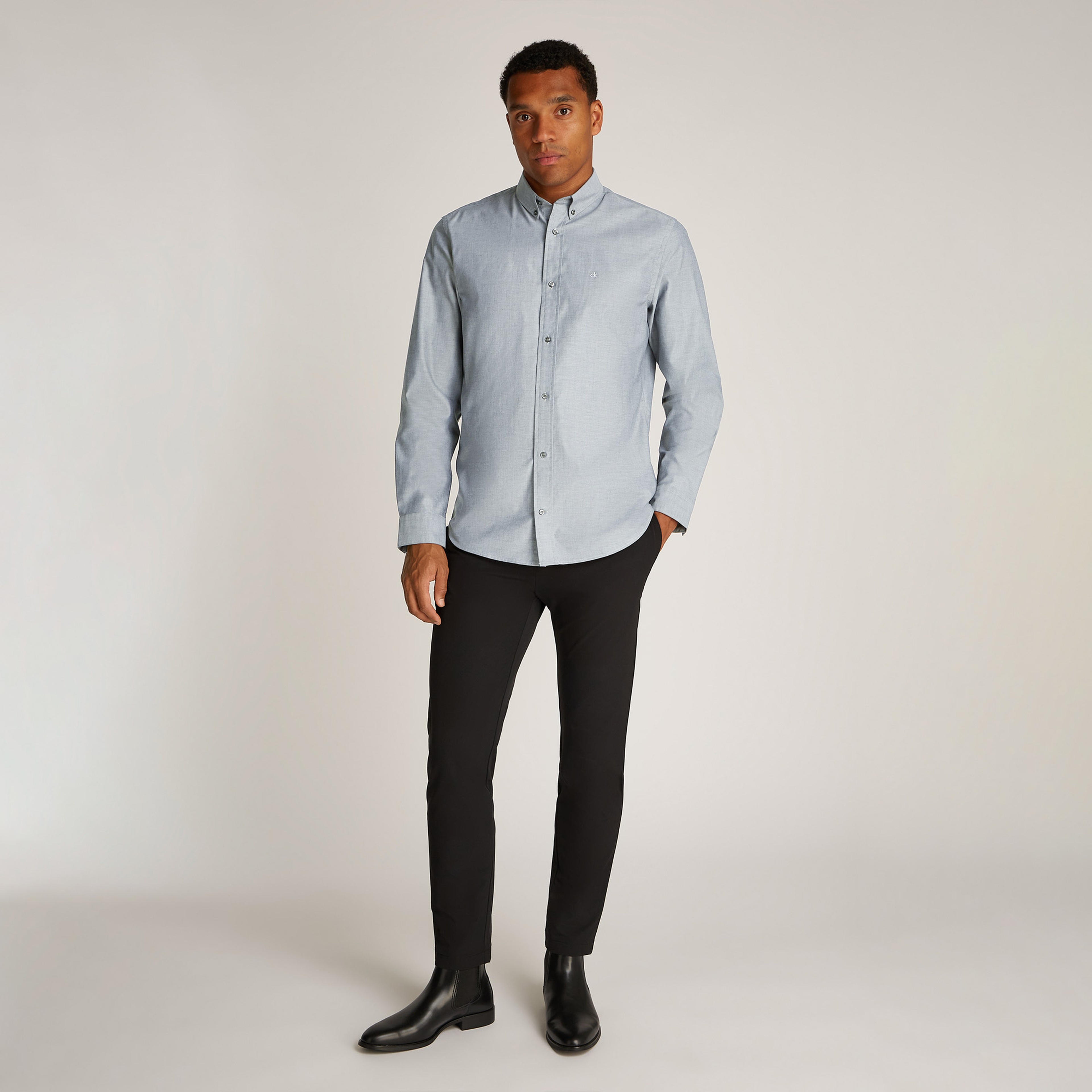 Calvin Klein Oxford Regular Erkek Siyah Gömlek