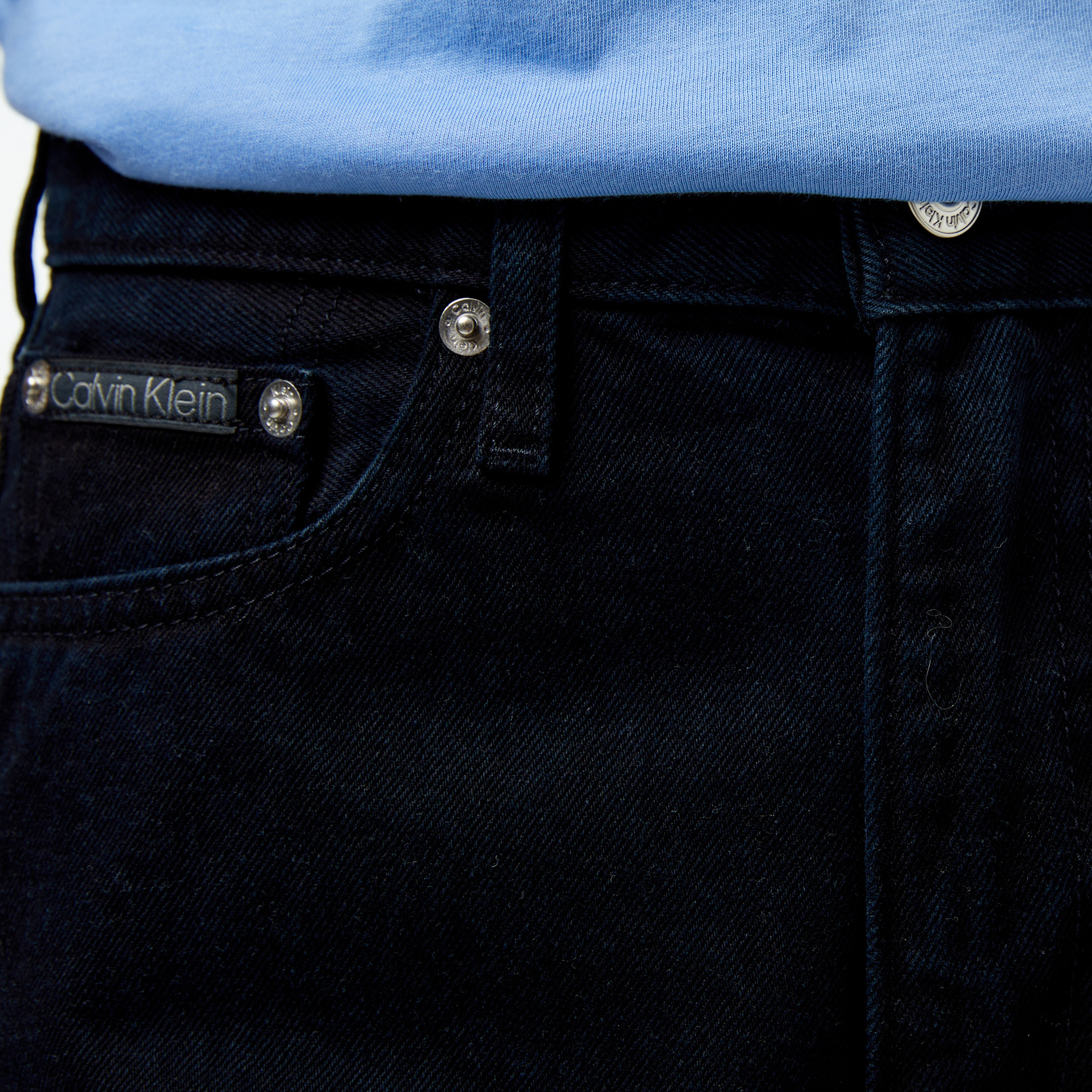 Calvin Klein High Rise Straight Kadın Lacivert Jean