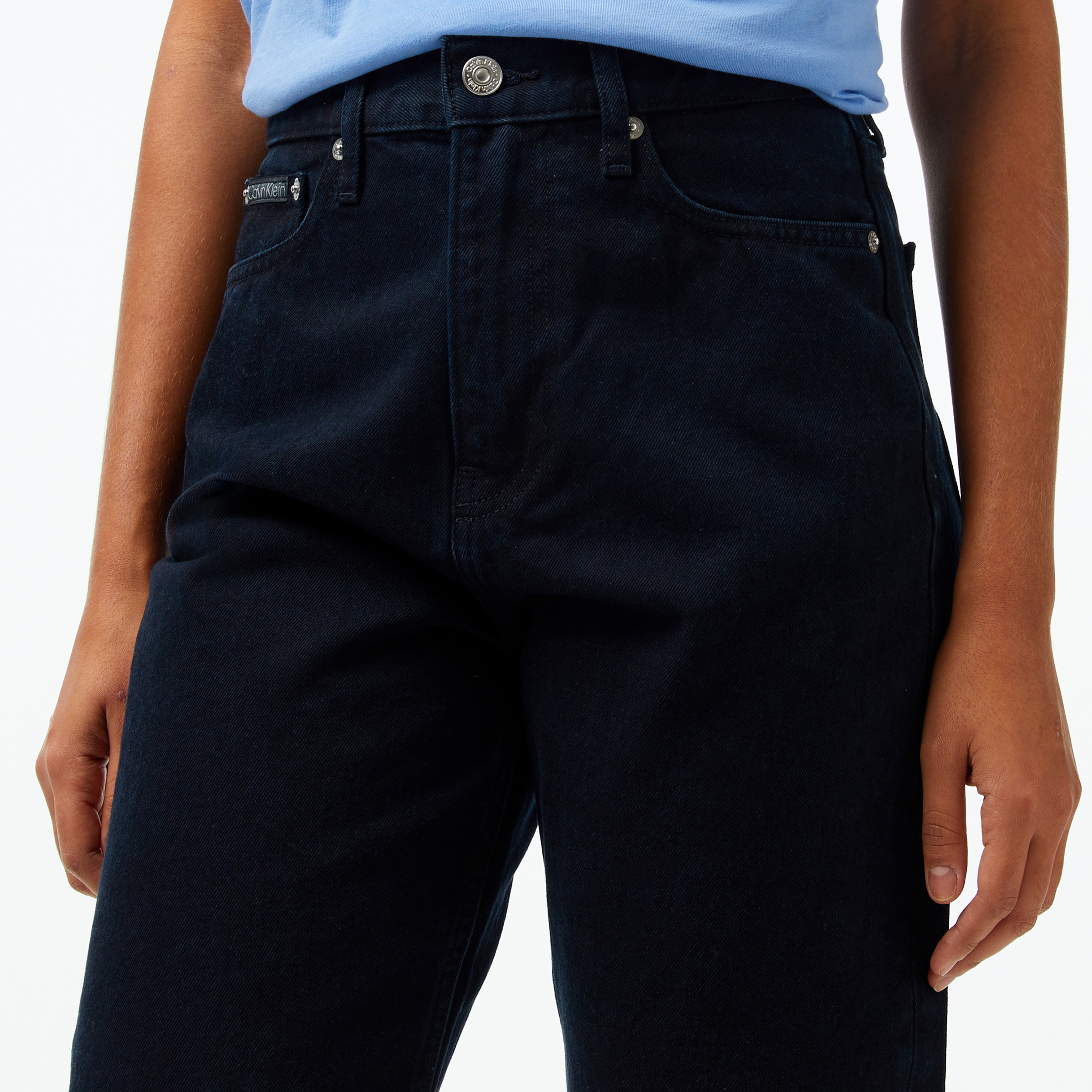 Calvin Klein High Rise Straight Kadın Lacivert Jean