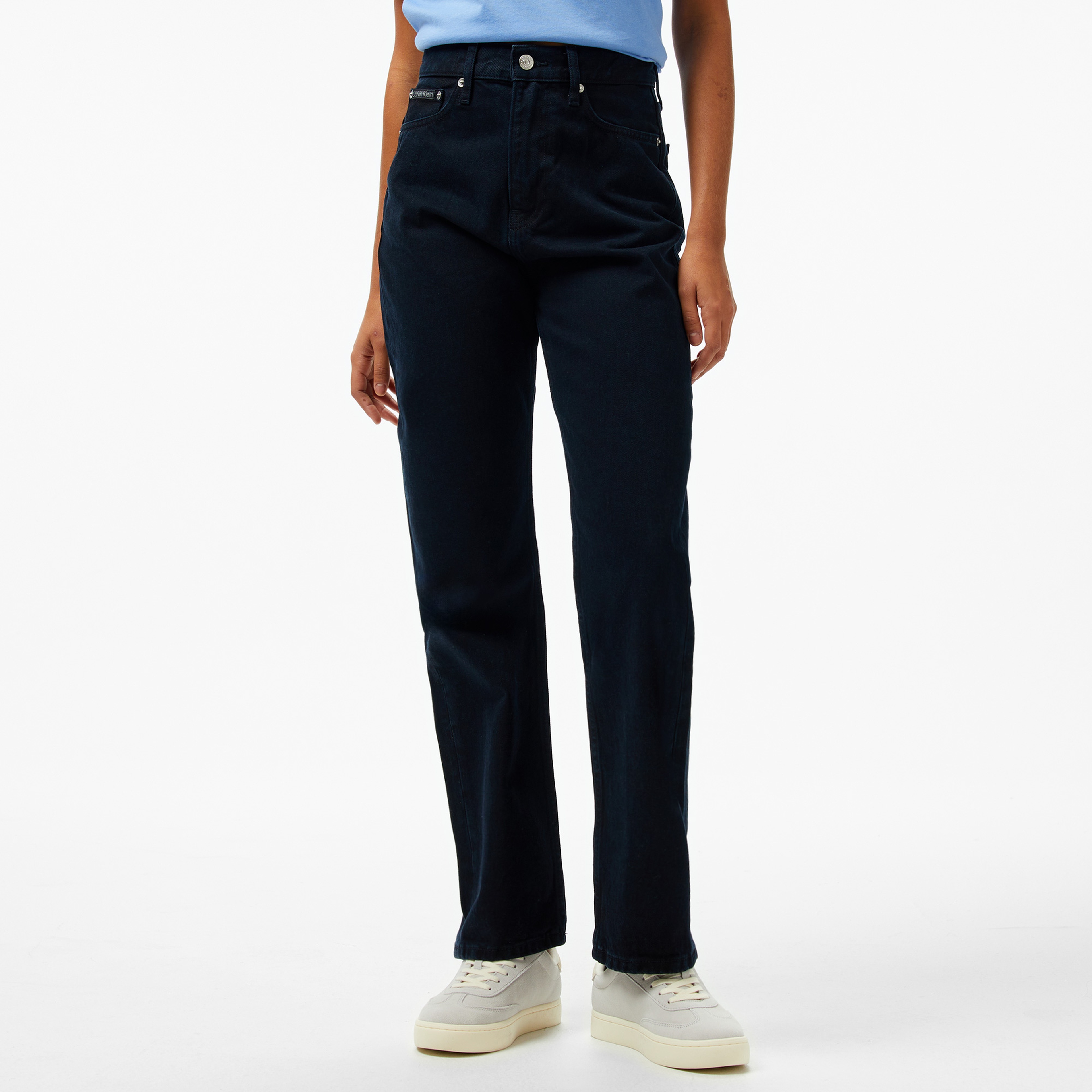 Calvin Klein High Rise Straight Kadın Lacivert Jean