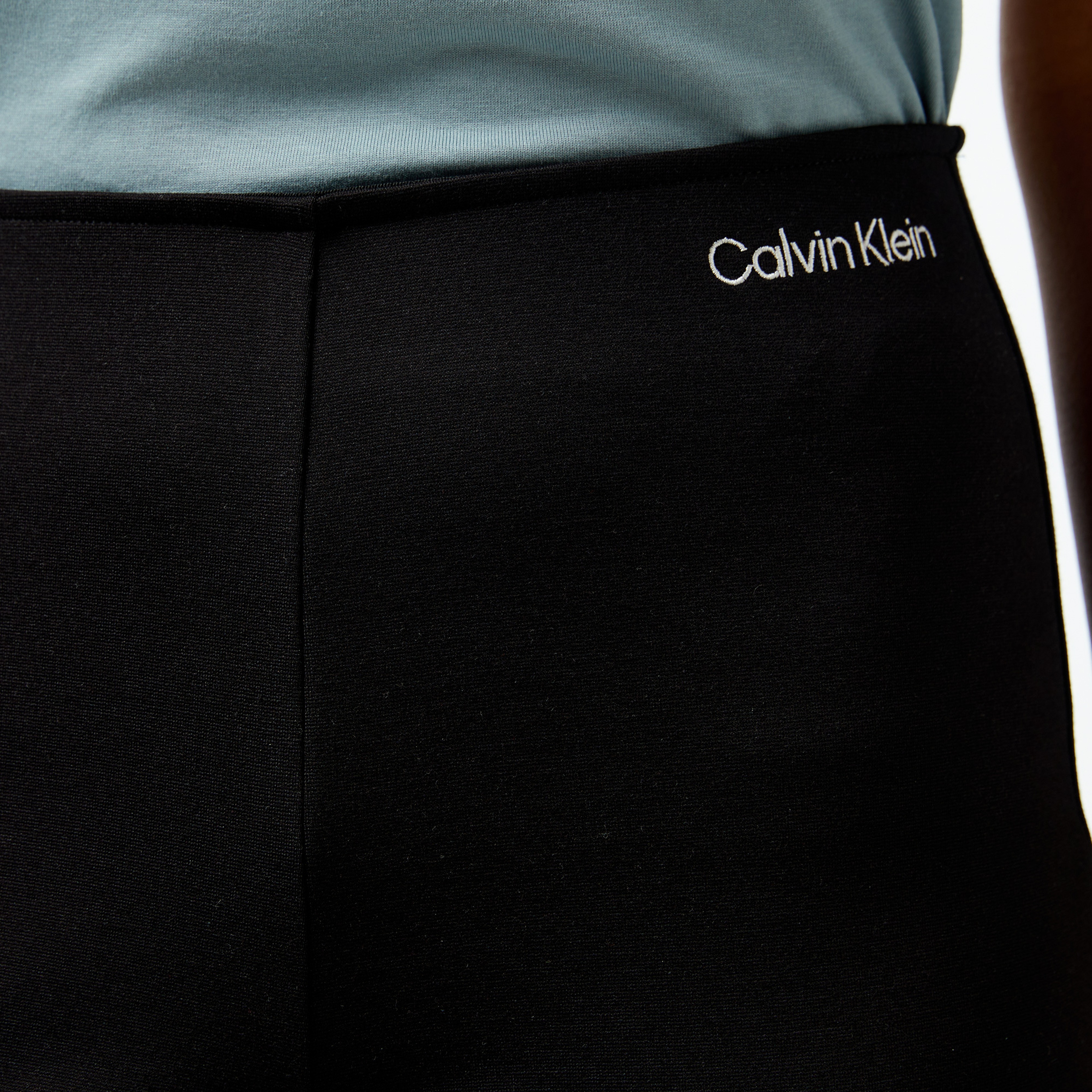 Calvin Klein Milano Logo Elastic Leggings Kadın Siyah Tayt