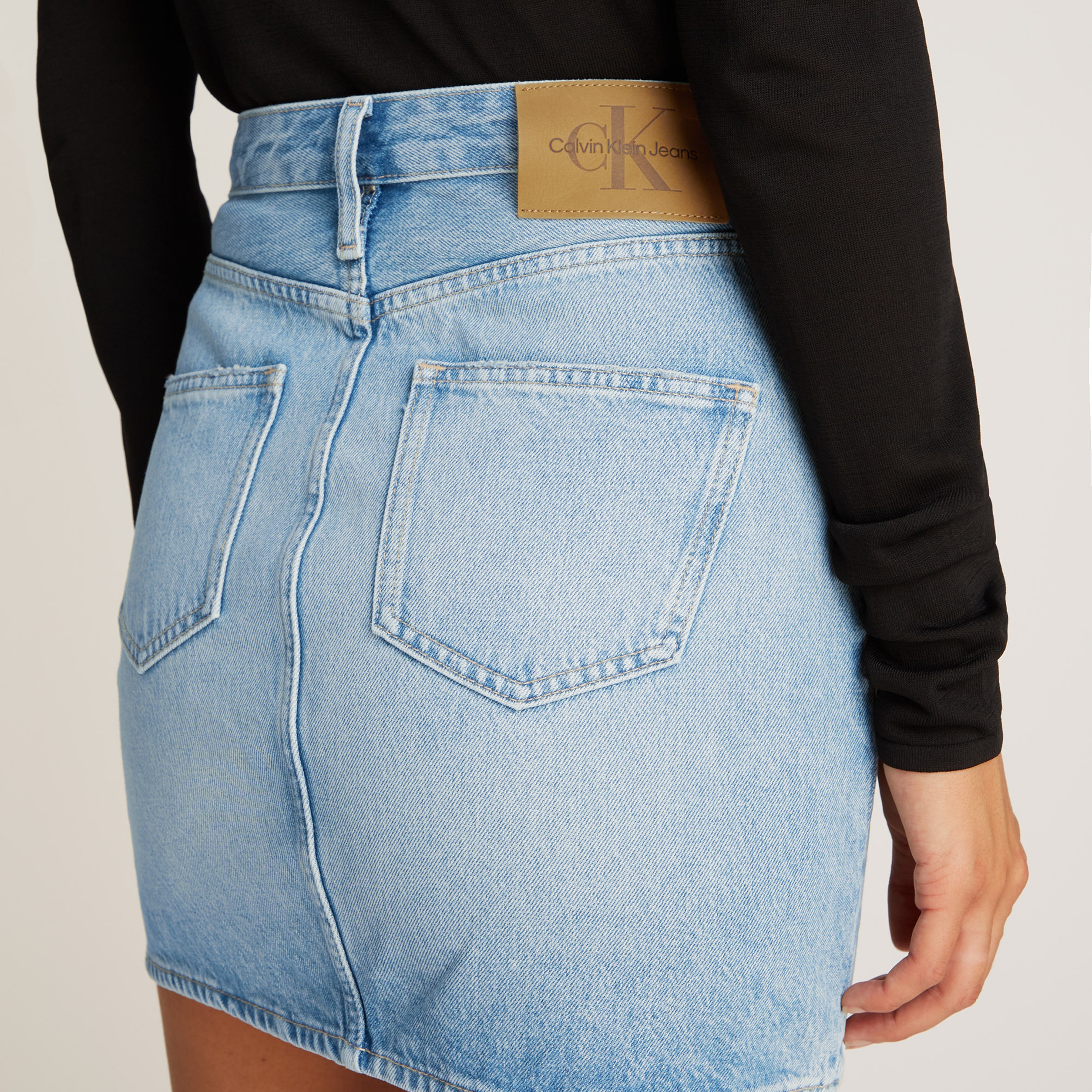 Calvin Klein Regular Mini Kadın Mavi Etek