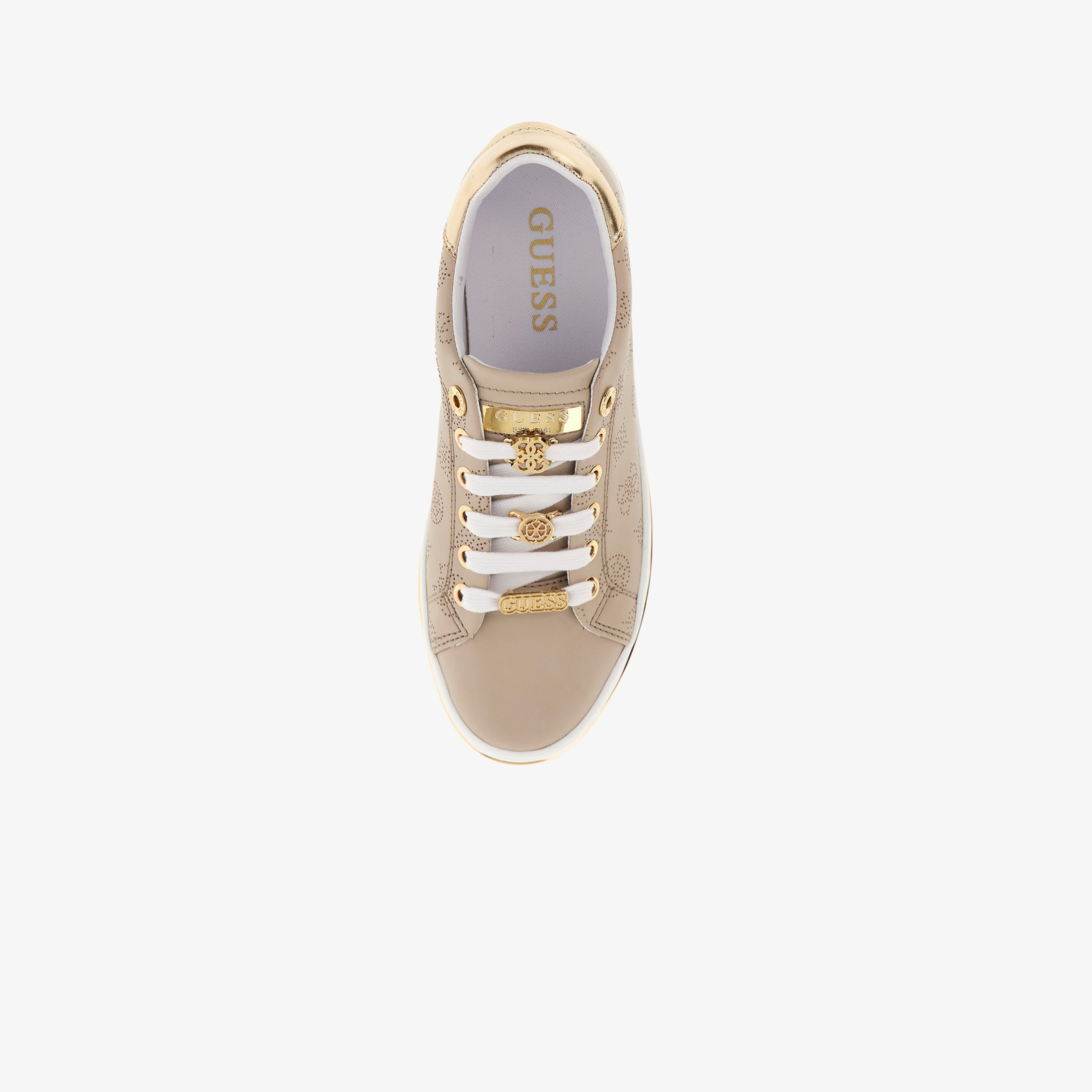 Guess Stasey Logo Kadın Bej Sneaker