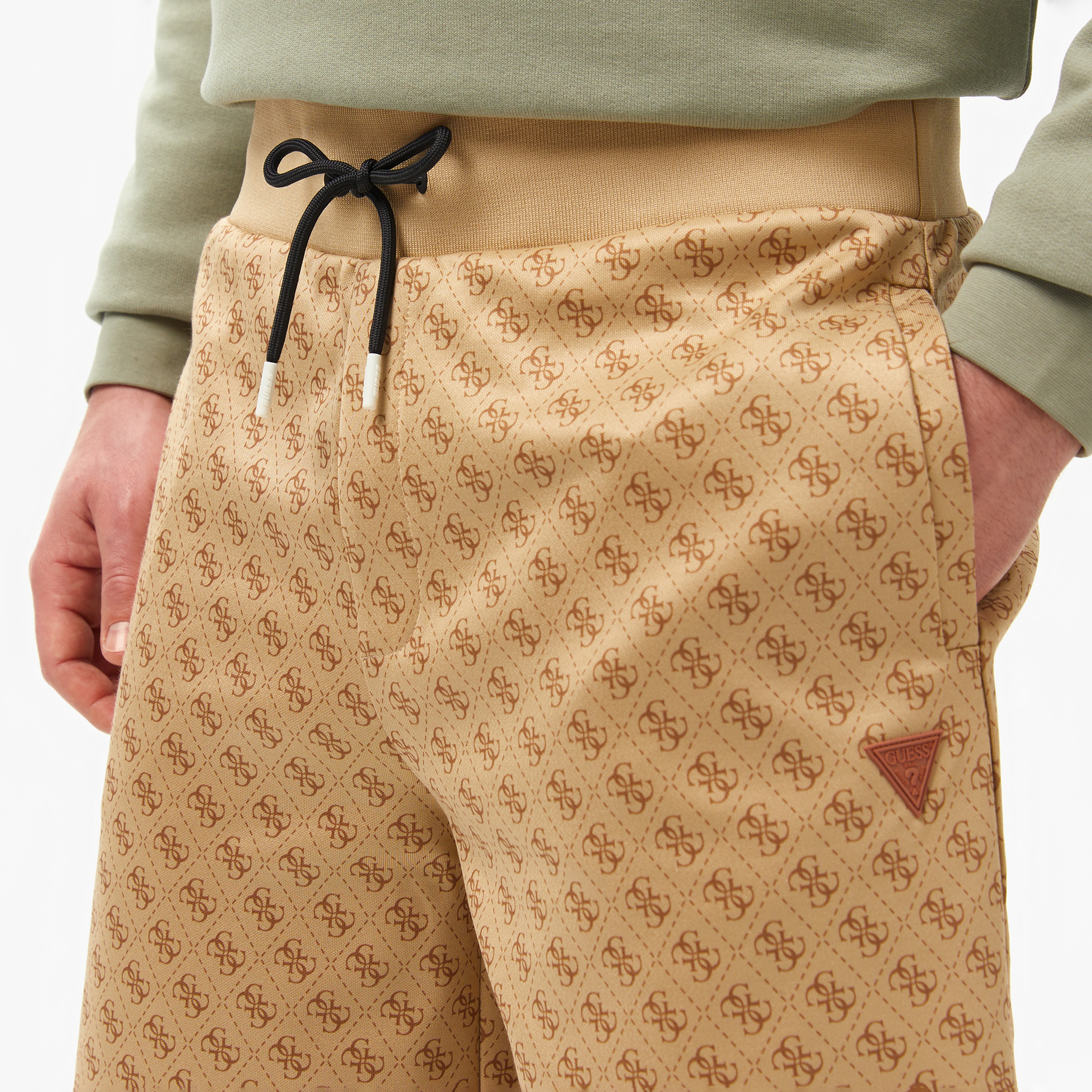 Guess Korbin Short Printed Double Knit Eco Erkek Bej Şort