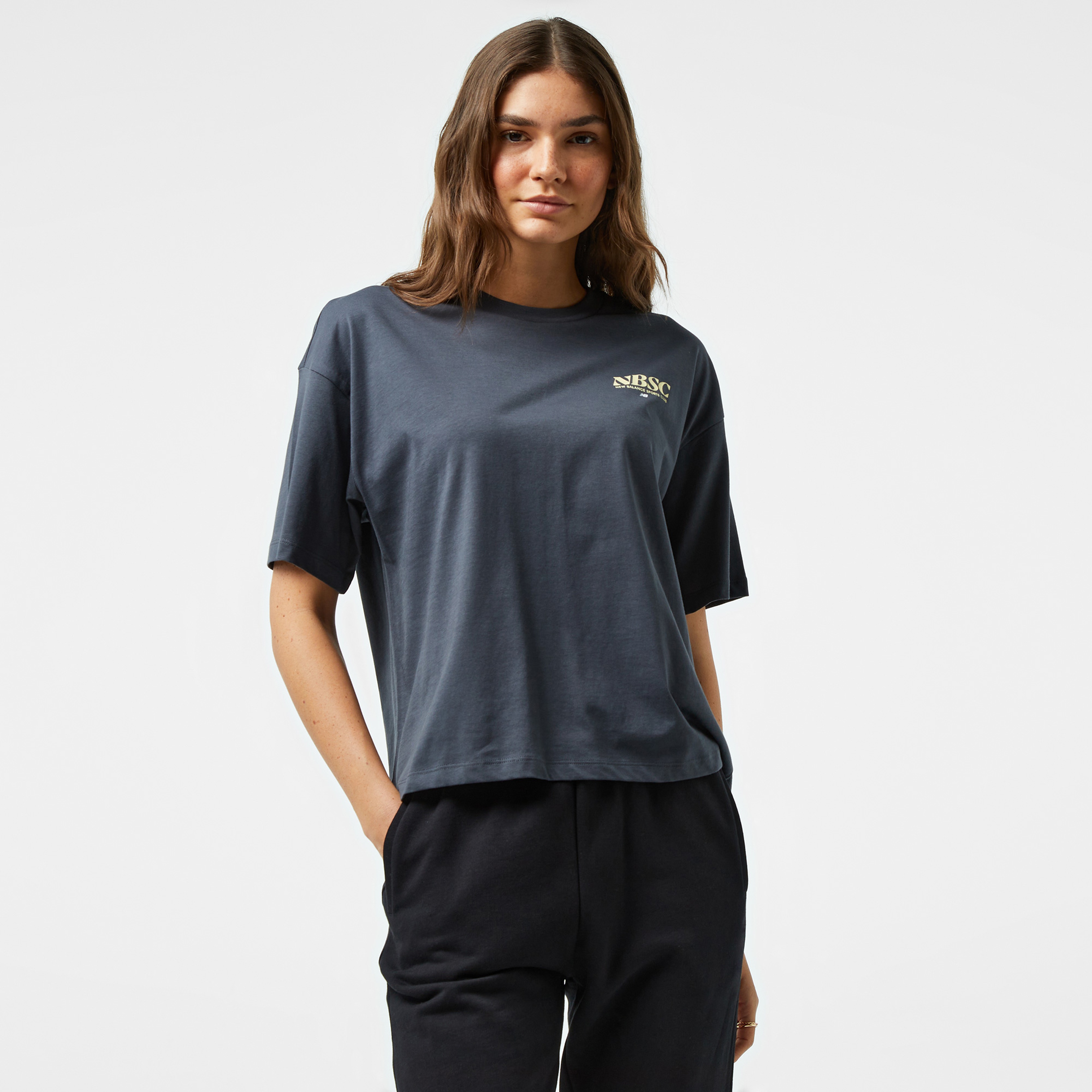 New Balance WNT3416 Lifestyle Kadın Antrasit T-Shirt