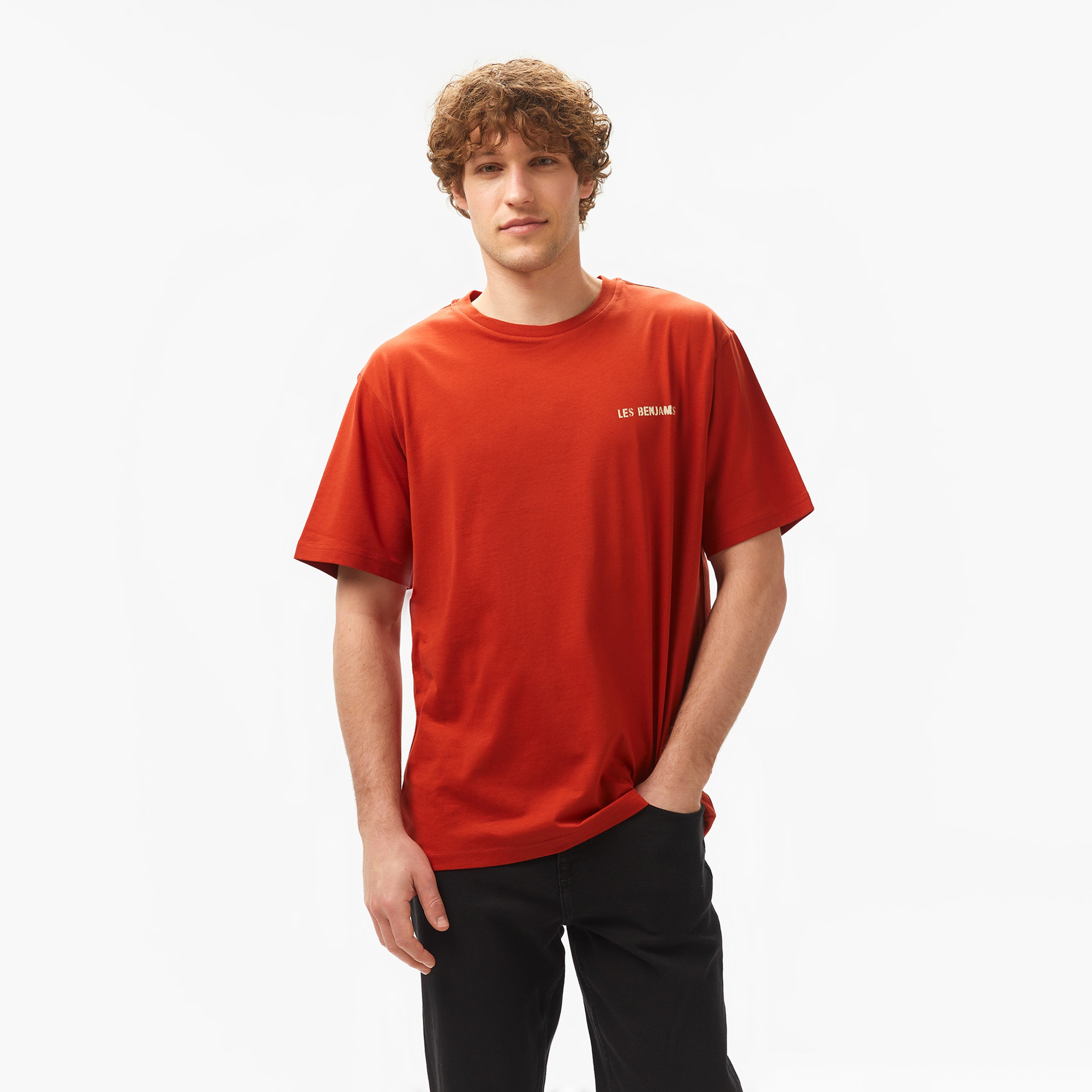 Les Benjamins Relaxed 016 Erkek Bordo T-Shirt