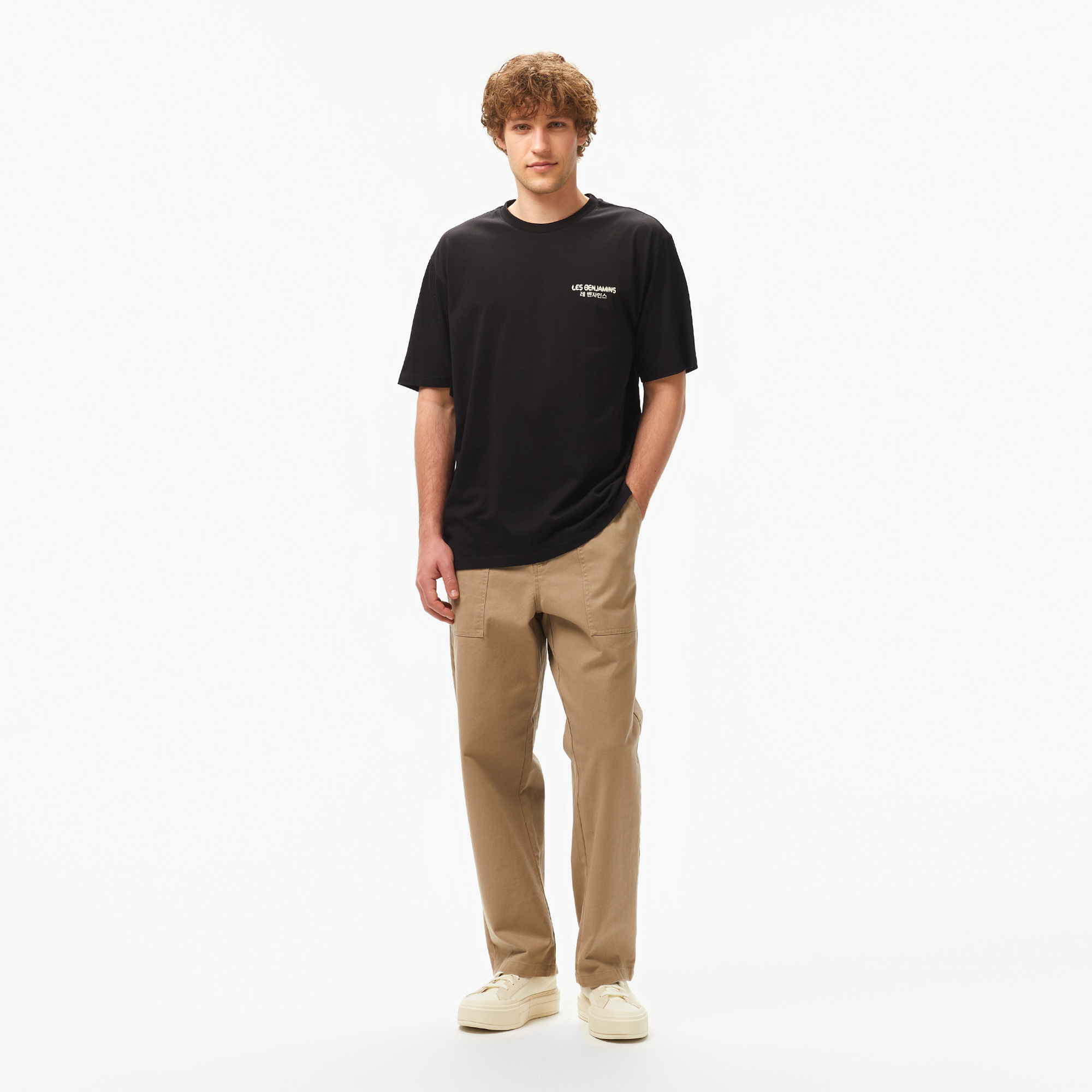 Les Benjamins Relaxed 038 Erkek Siyah T-Shirt