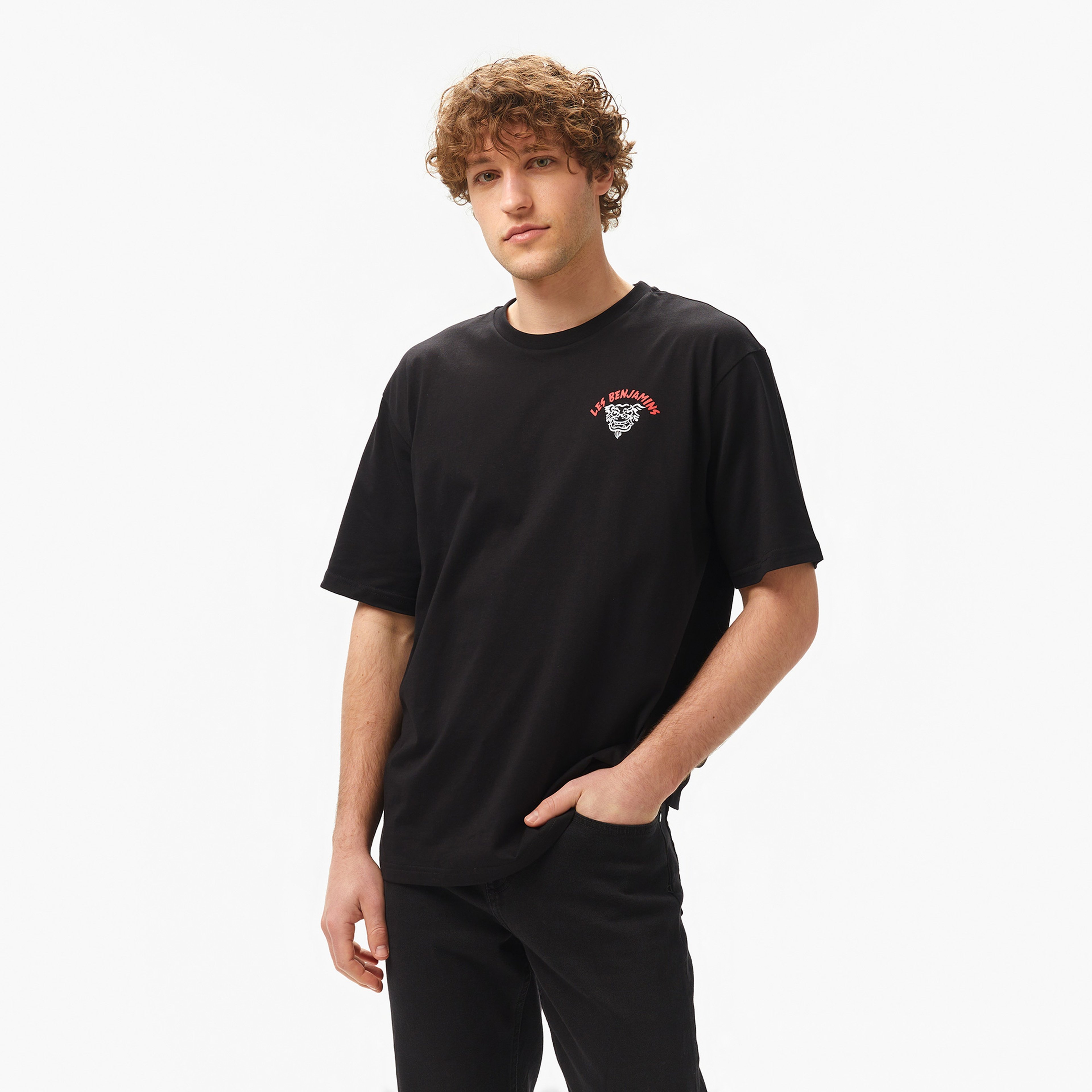 Les Benjamins Relaxed Fit 032 Erkek Siyah T-Shirt