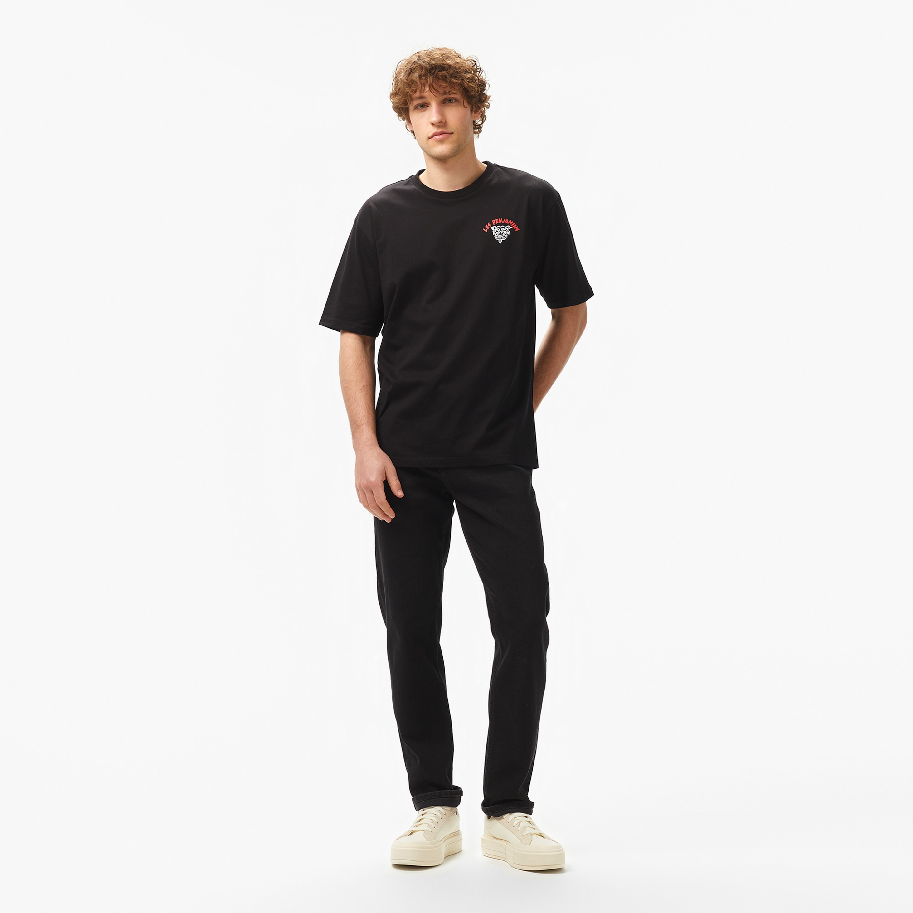 Les Benjamins Relaxed Fit 032 Erkek Siyah T-Shirt