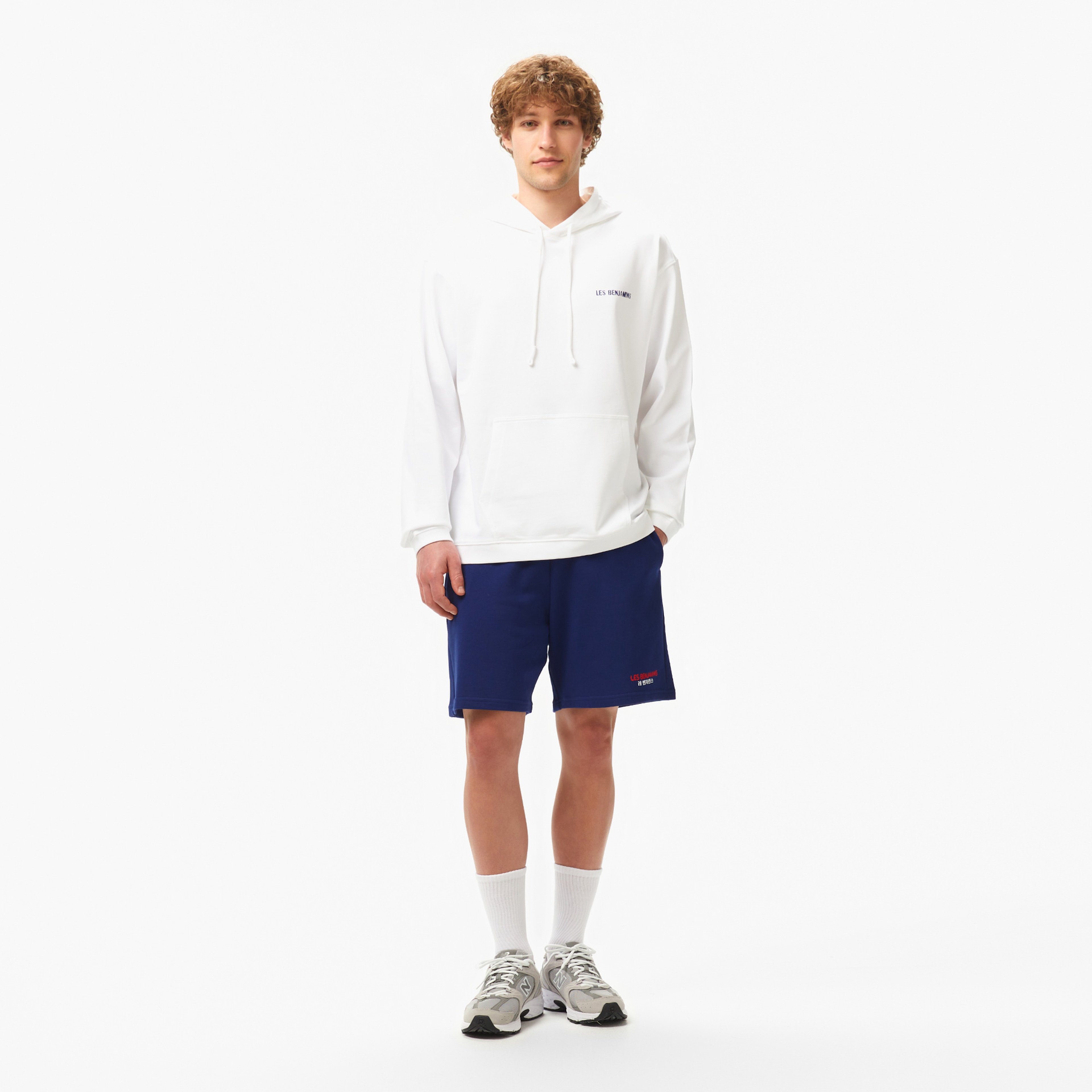 Les Benjamins 015 Erkek Beyaz Hoodie